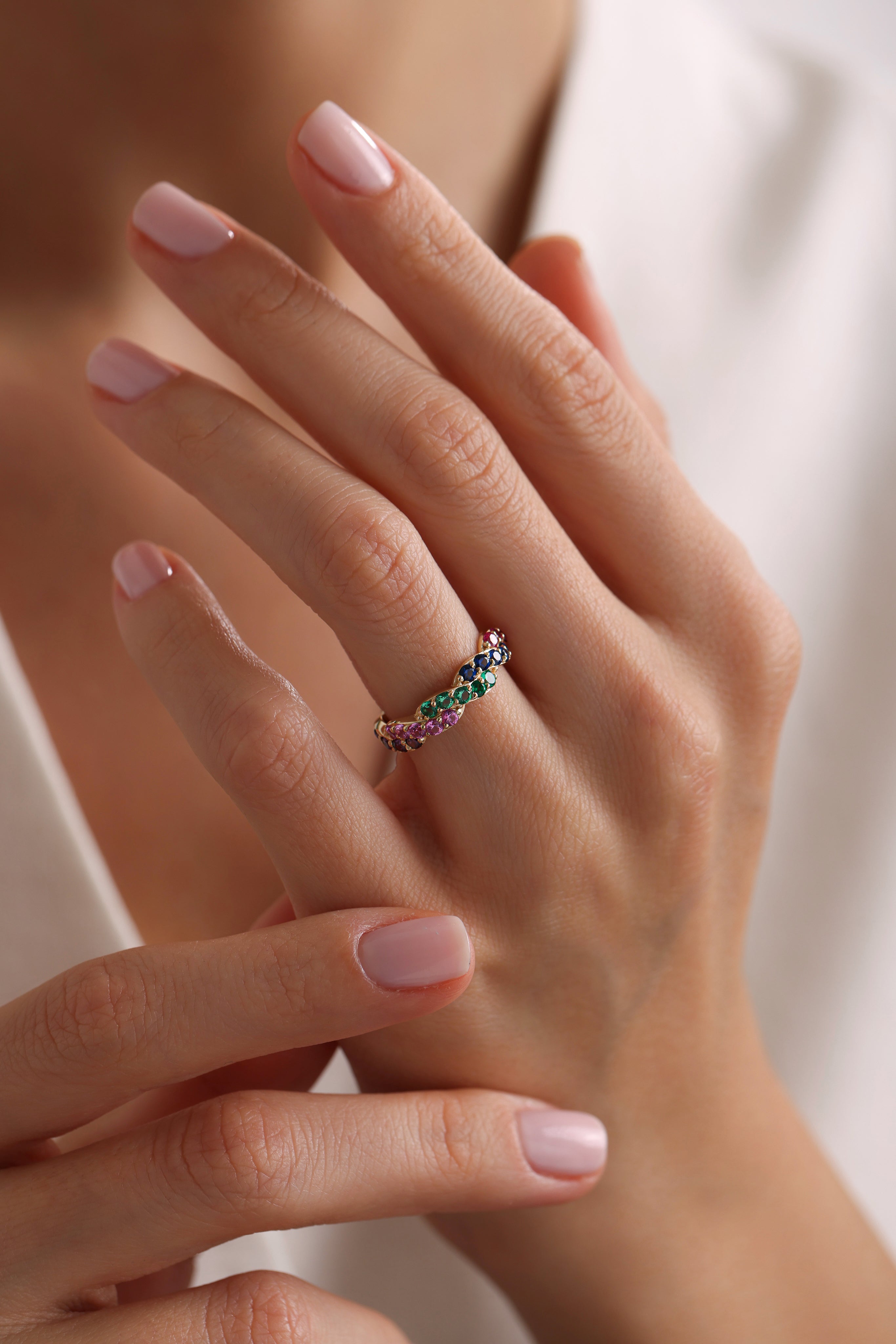 14k Gold Rainbow Weave Ring