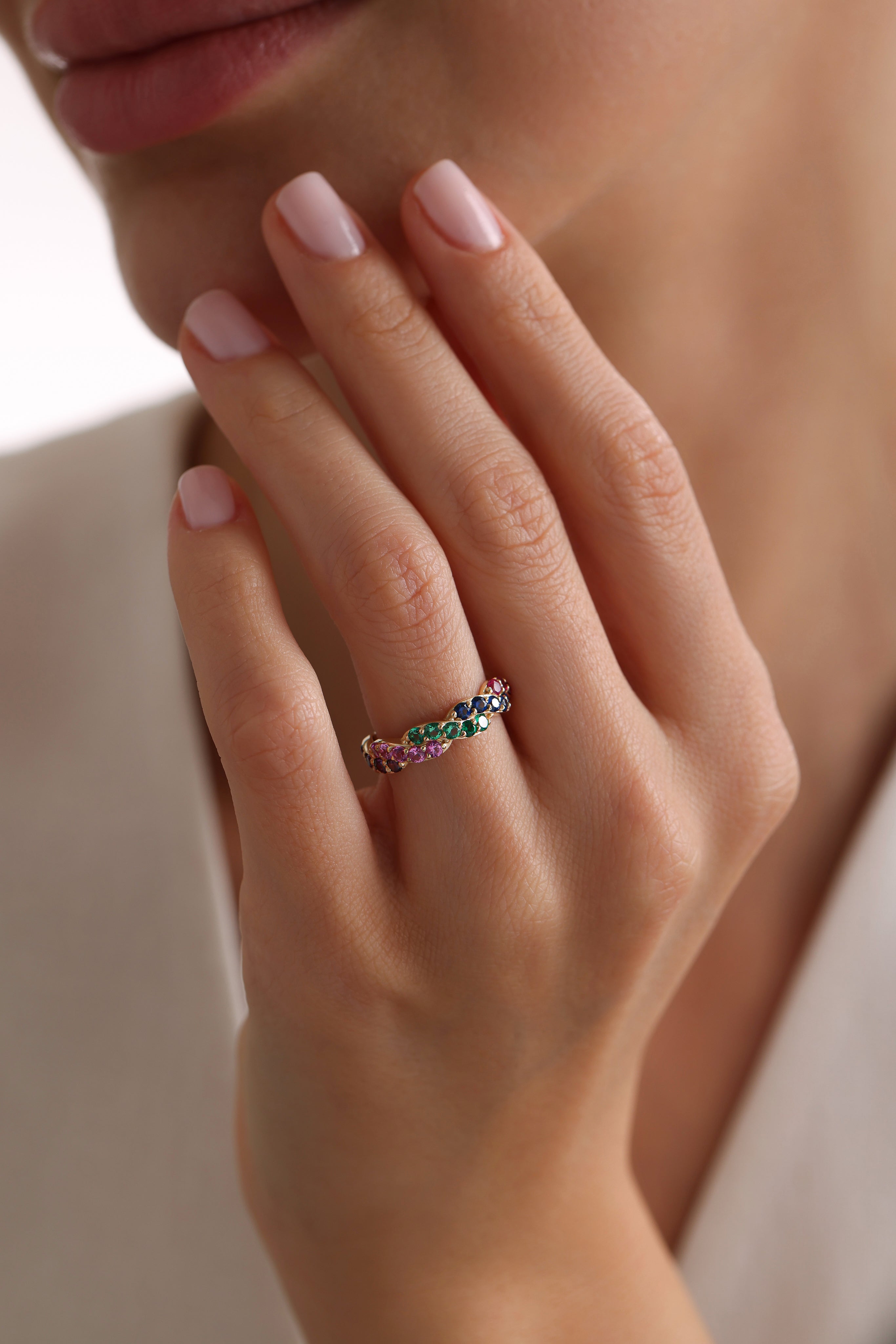 14k Gold Rainbow Weave Ring