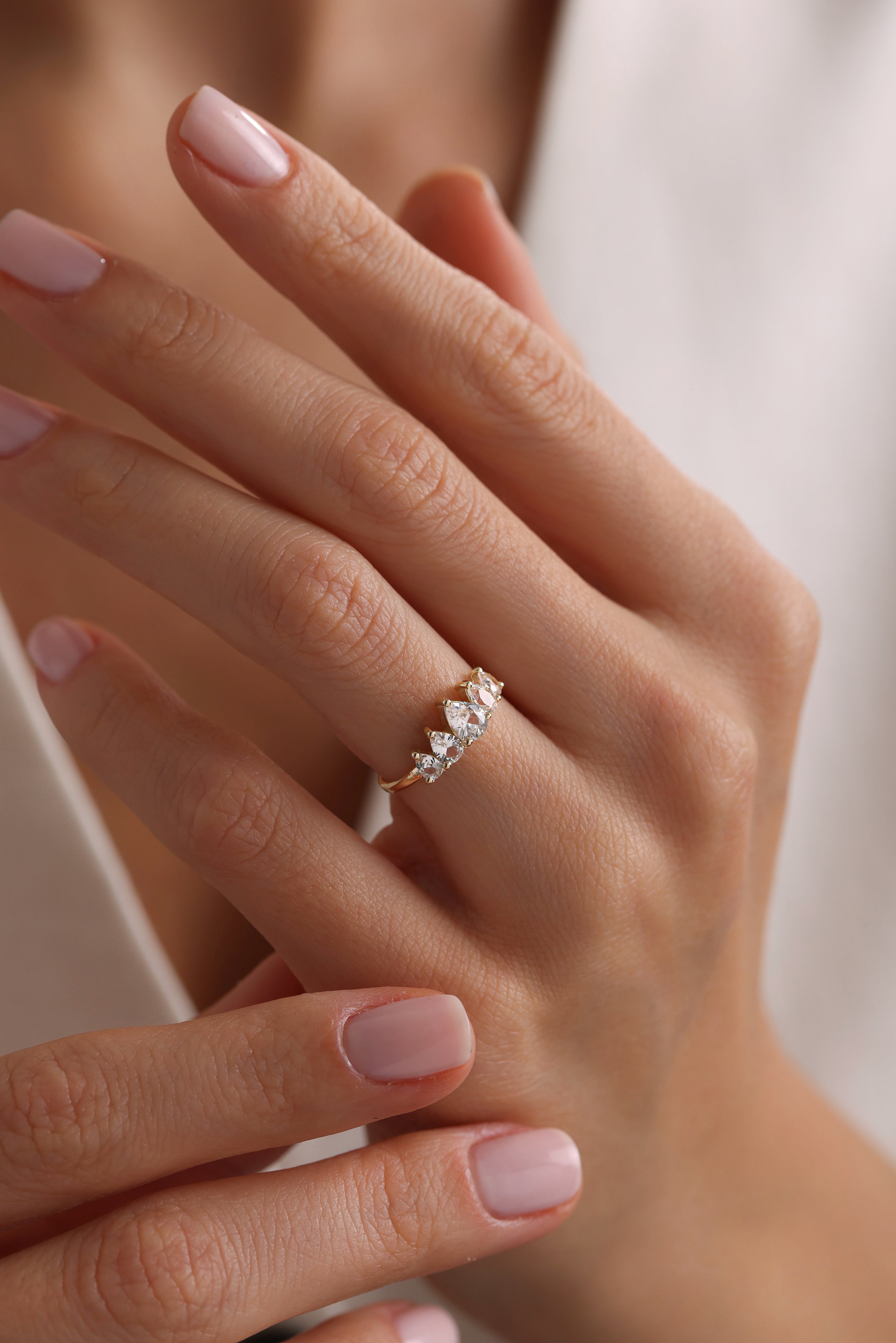 14k Gold Gleaming Drops Ring