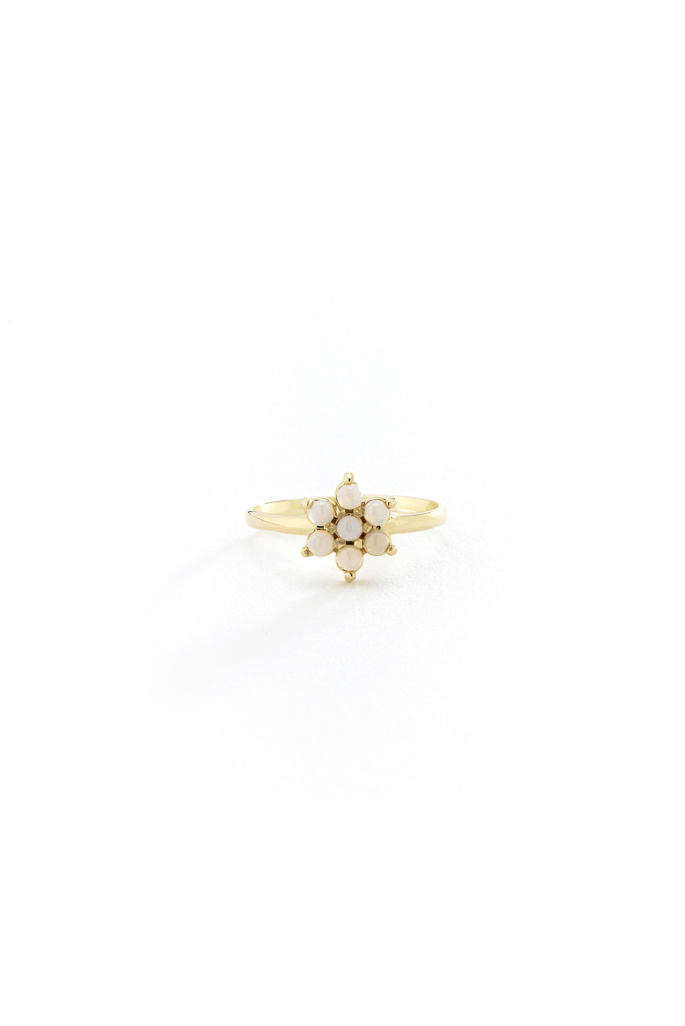 14k Gold Pearl Blossom Ring