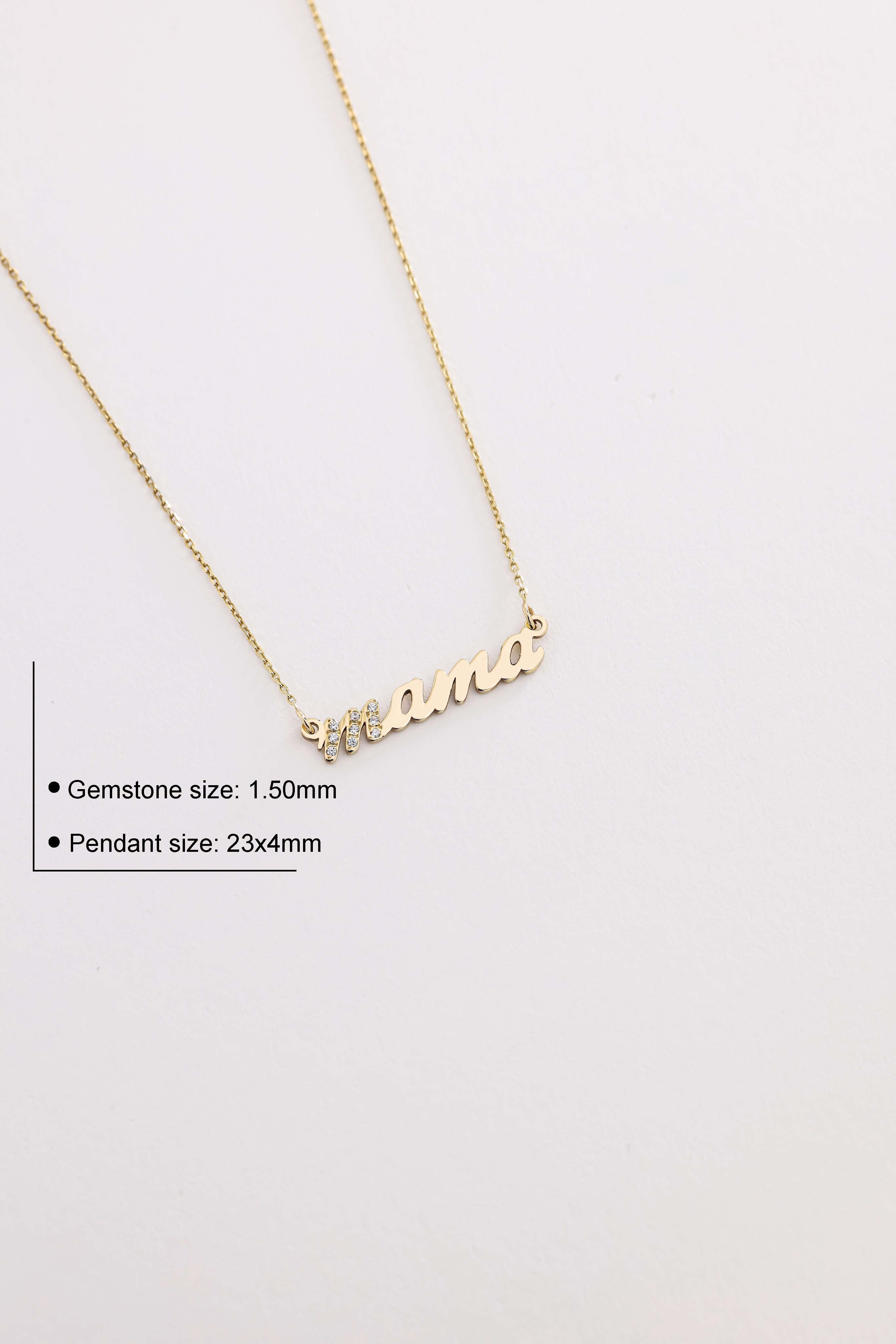 14k Gold Elegant Mama Necklace