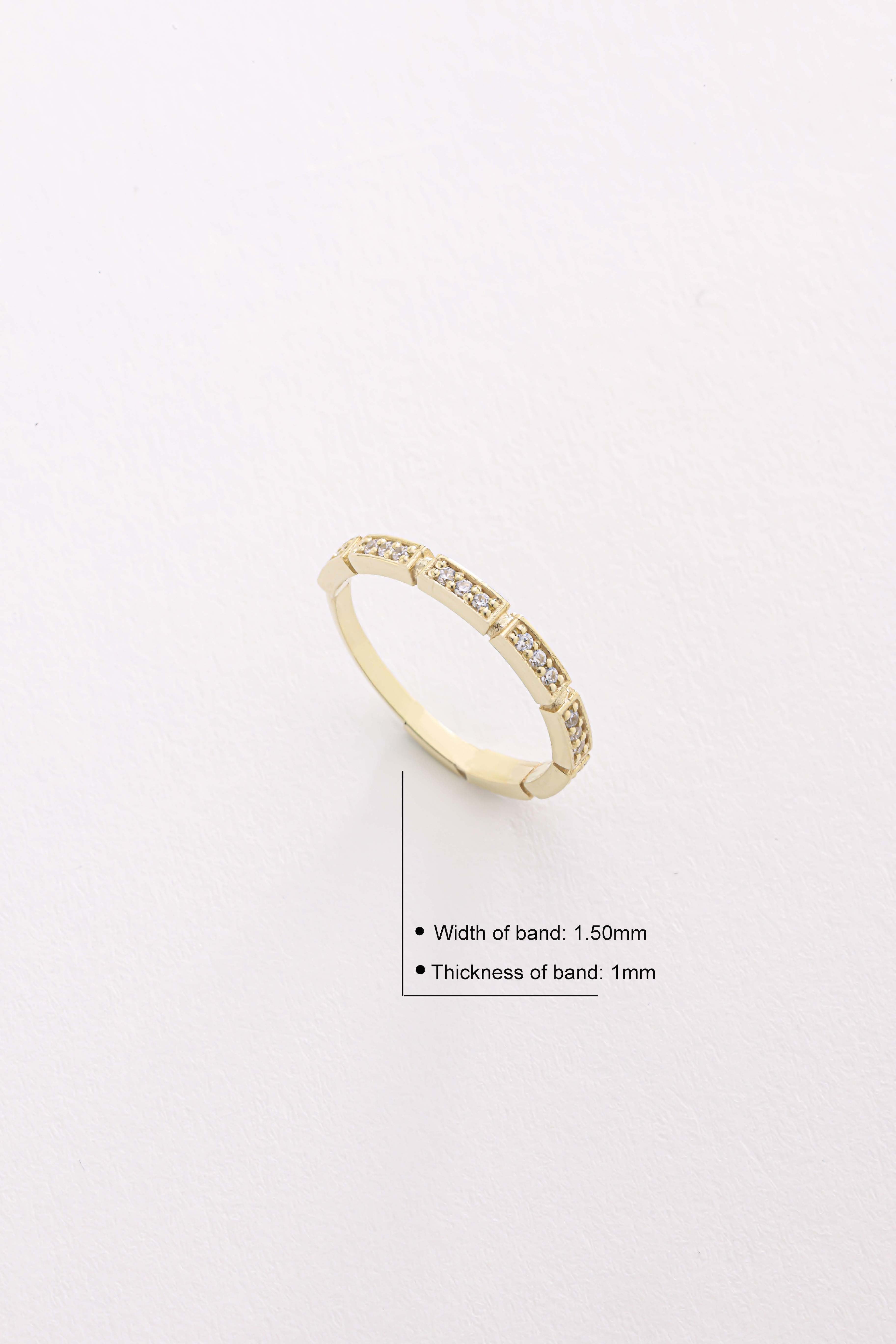 14k Gold Diamond Block Band