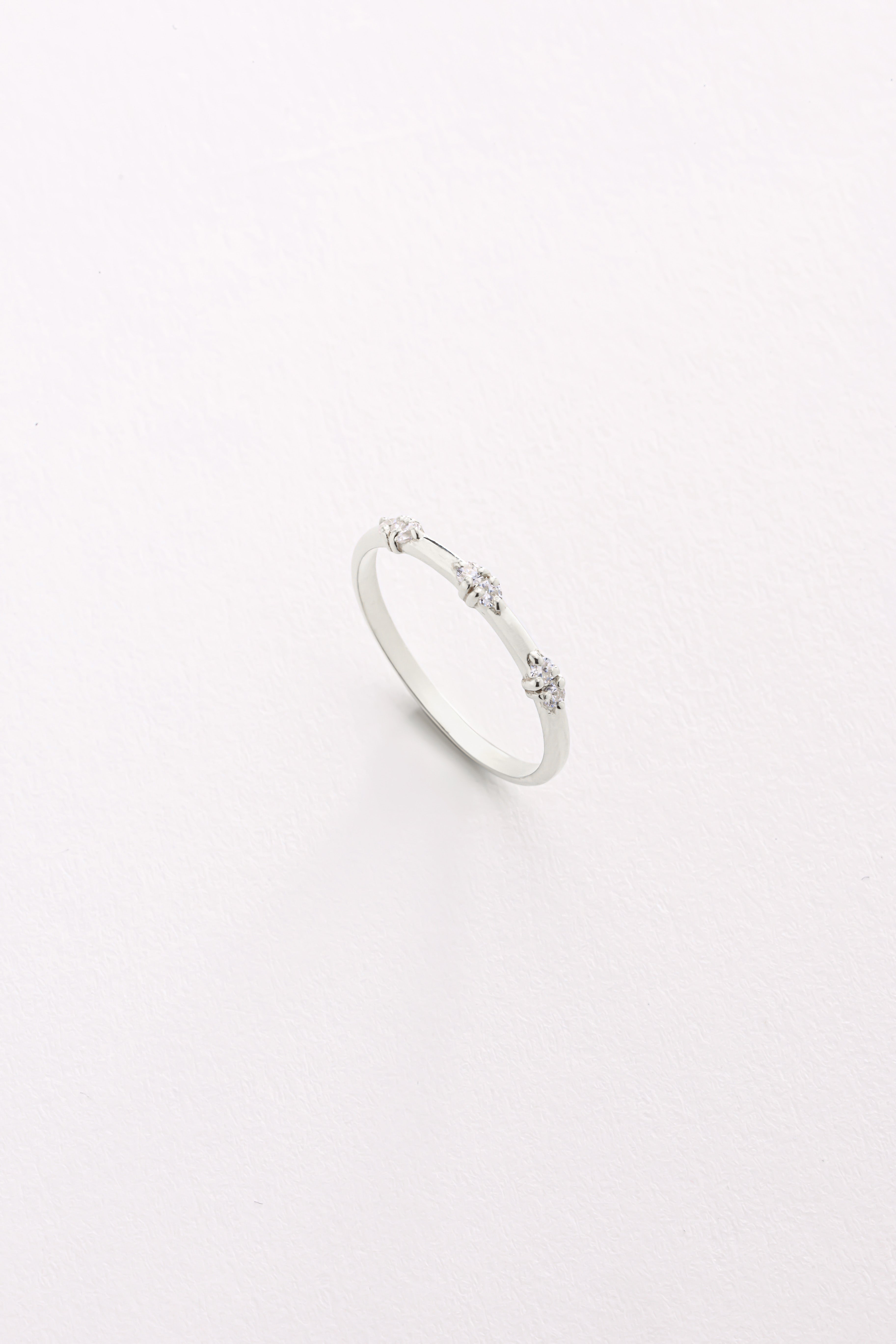 14k Gold Triple Diamond Ring