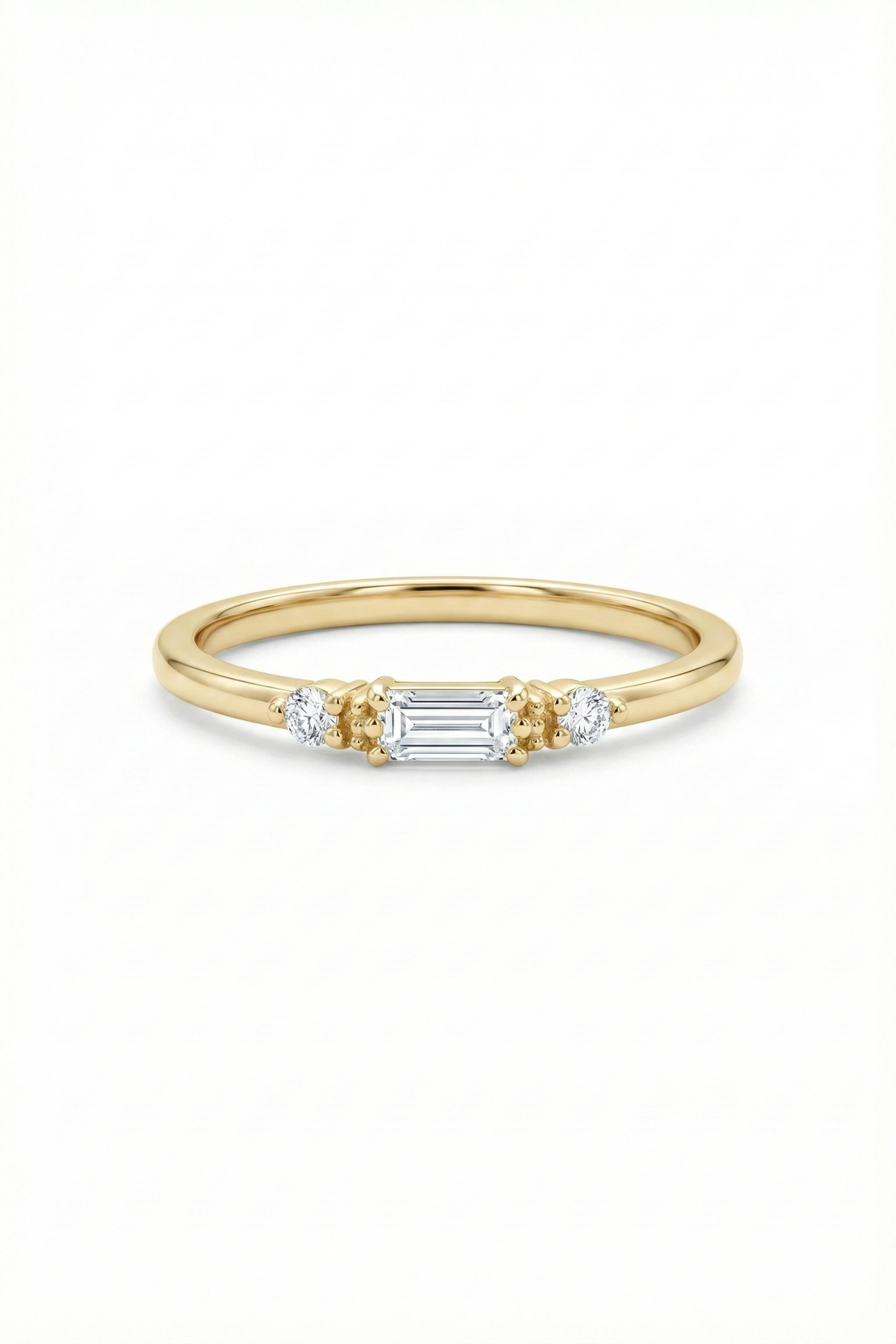 14k Gold Baguette Accent Ring
