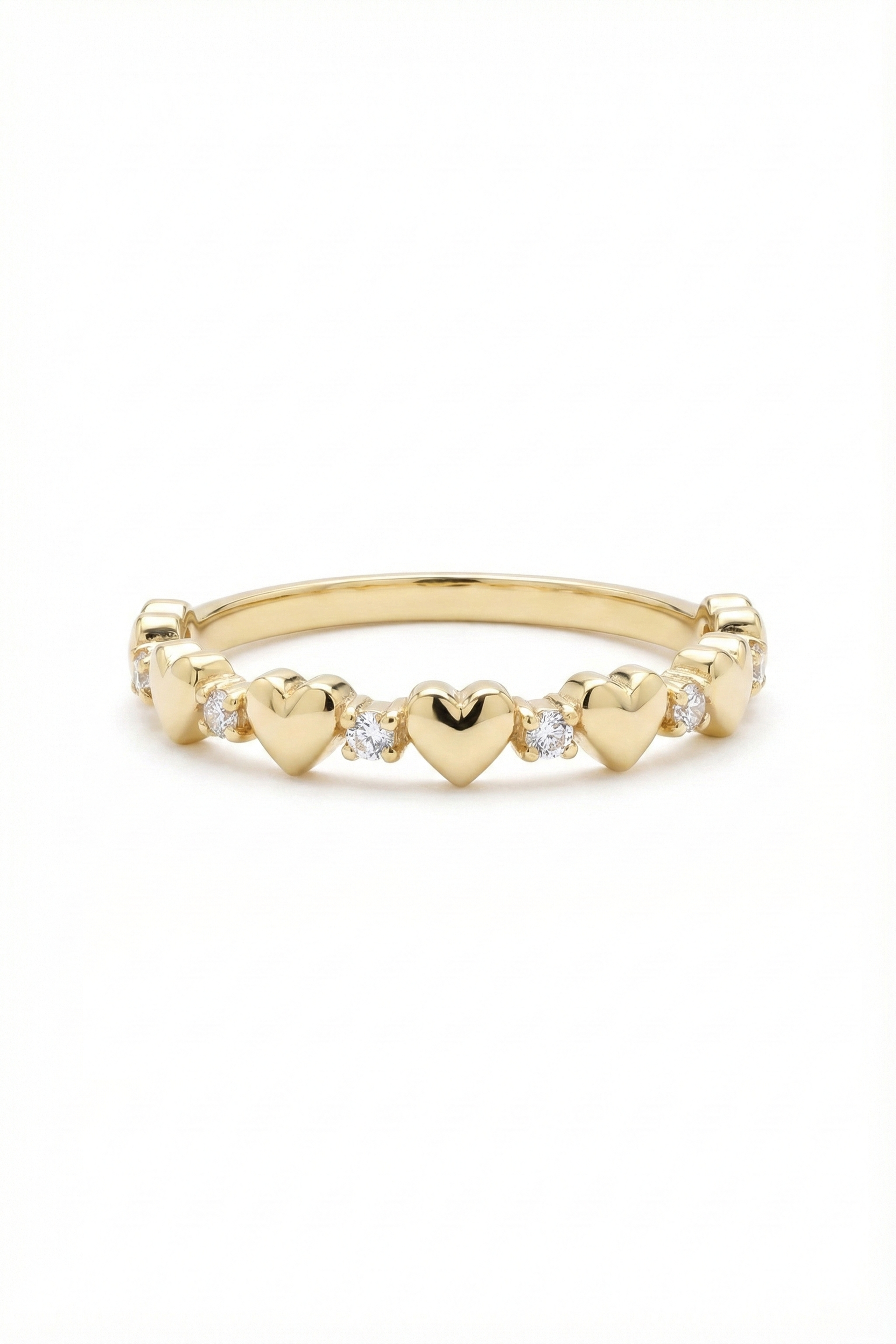 14k Gold Heart Solid Band Ring