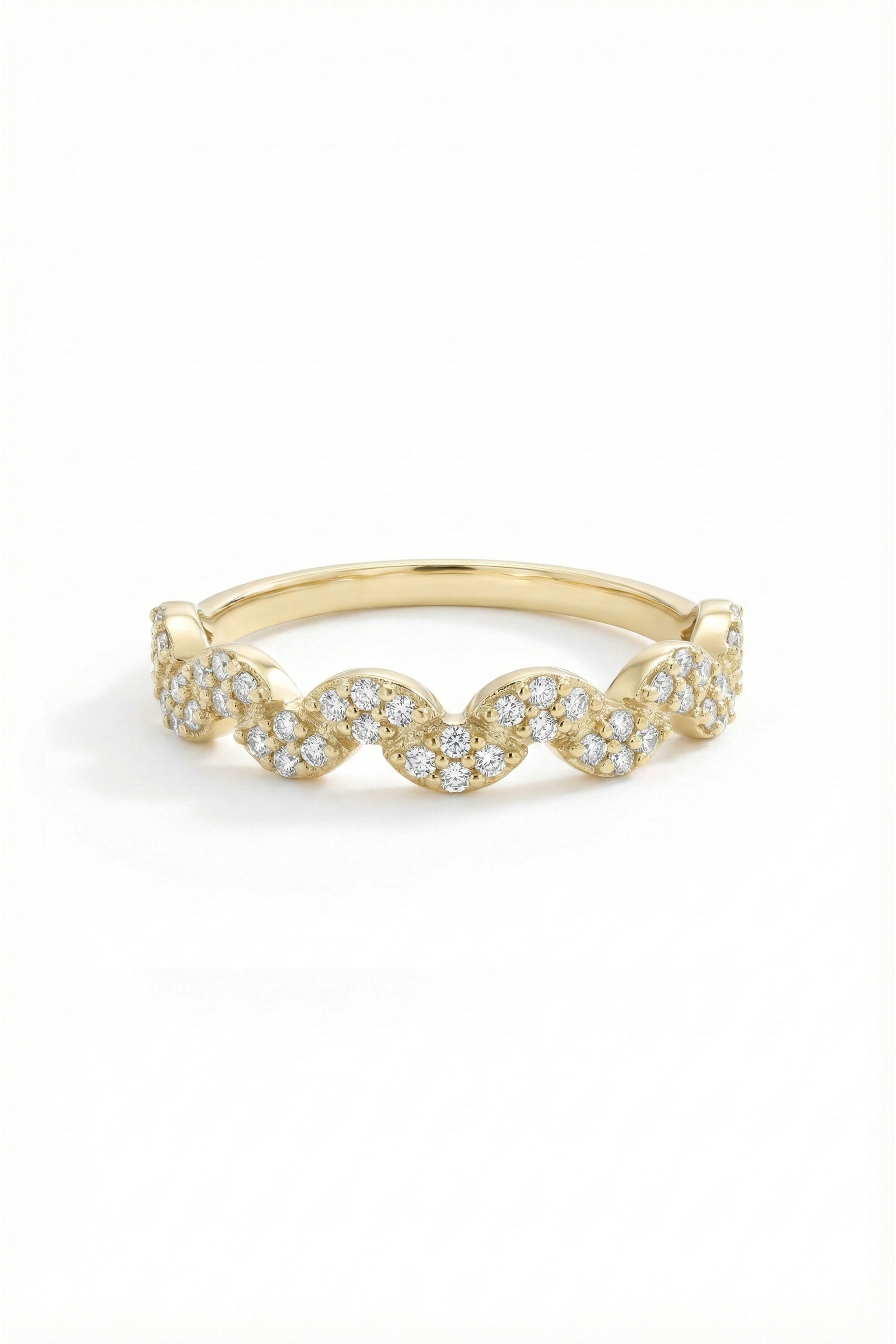 14k Gold Marquise-Shape Diamond Band