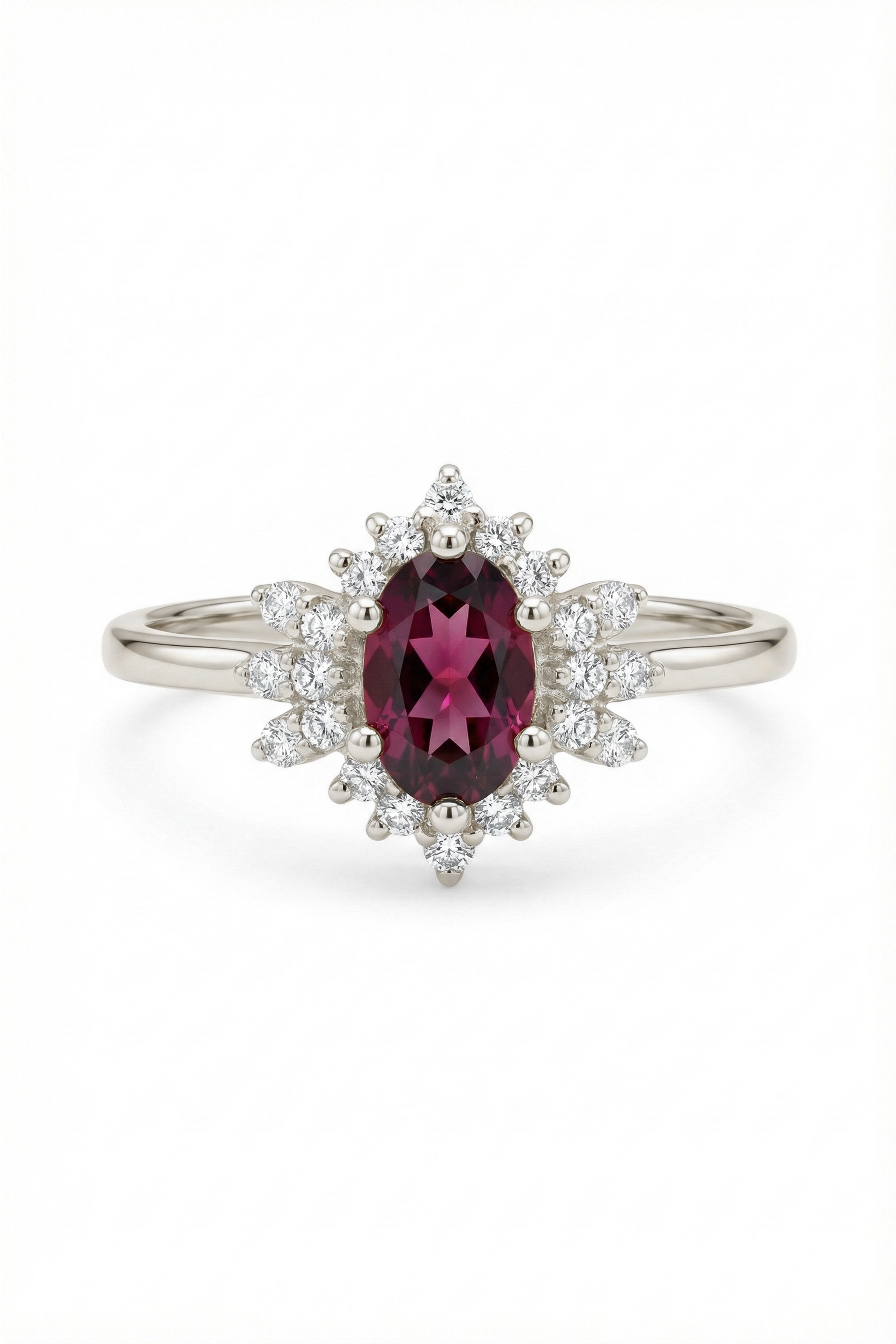 14k Gold Velvet Charm Rhodolite Ring