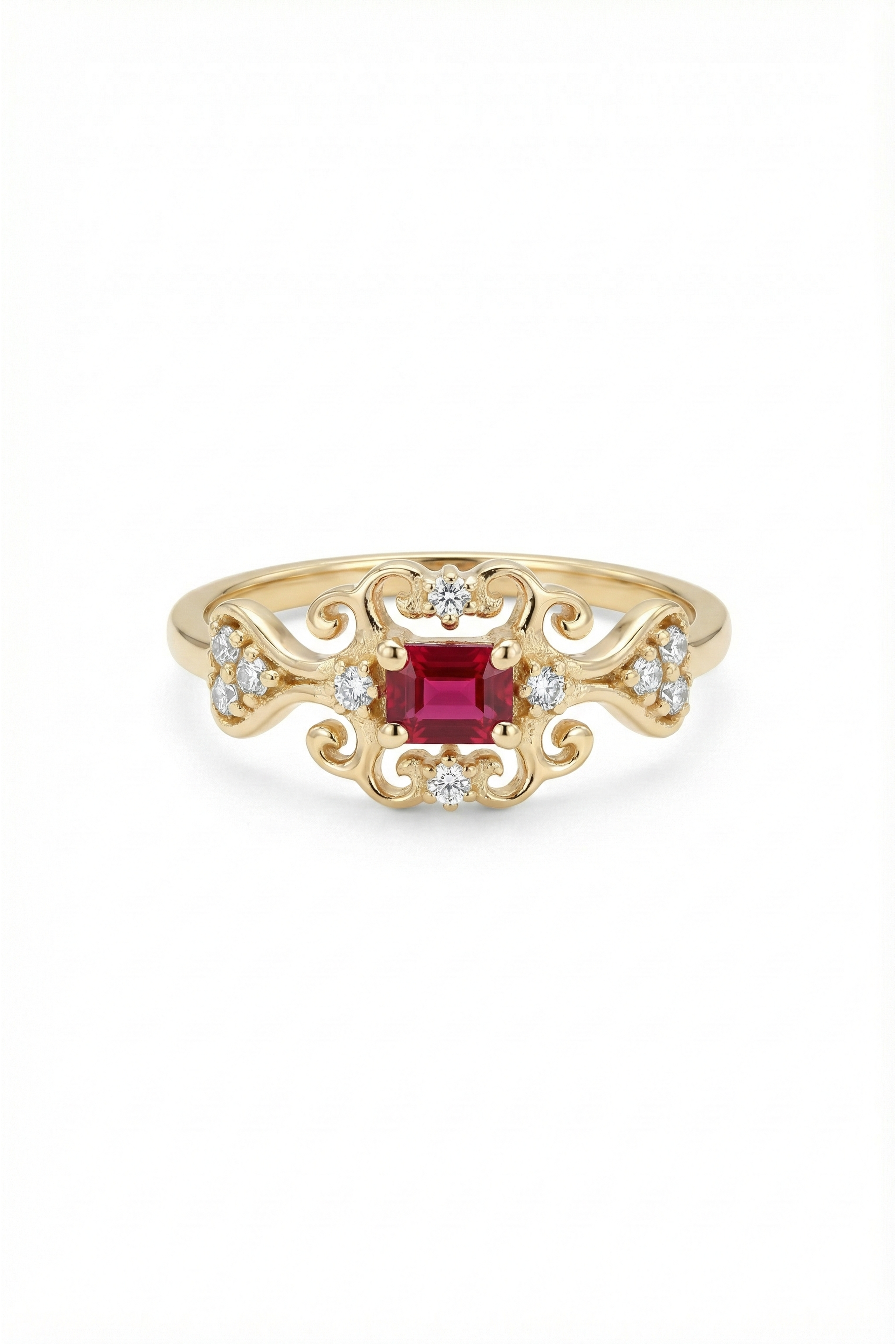 14k Gold Regal Beauty Rhodolite Ring