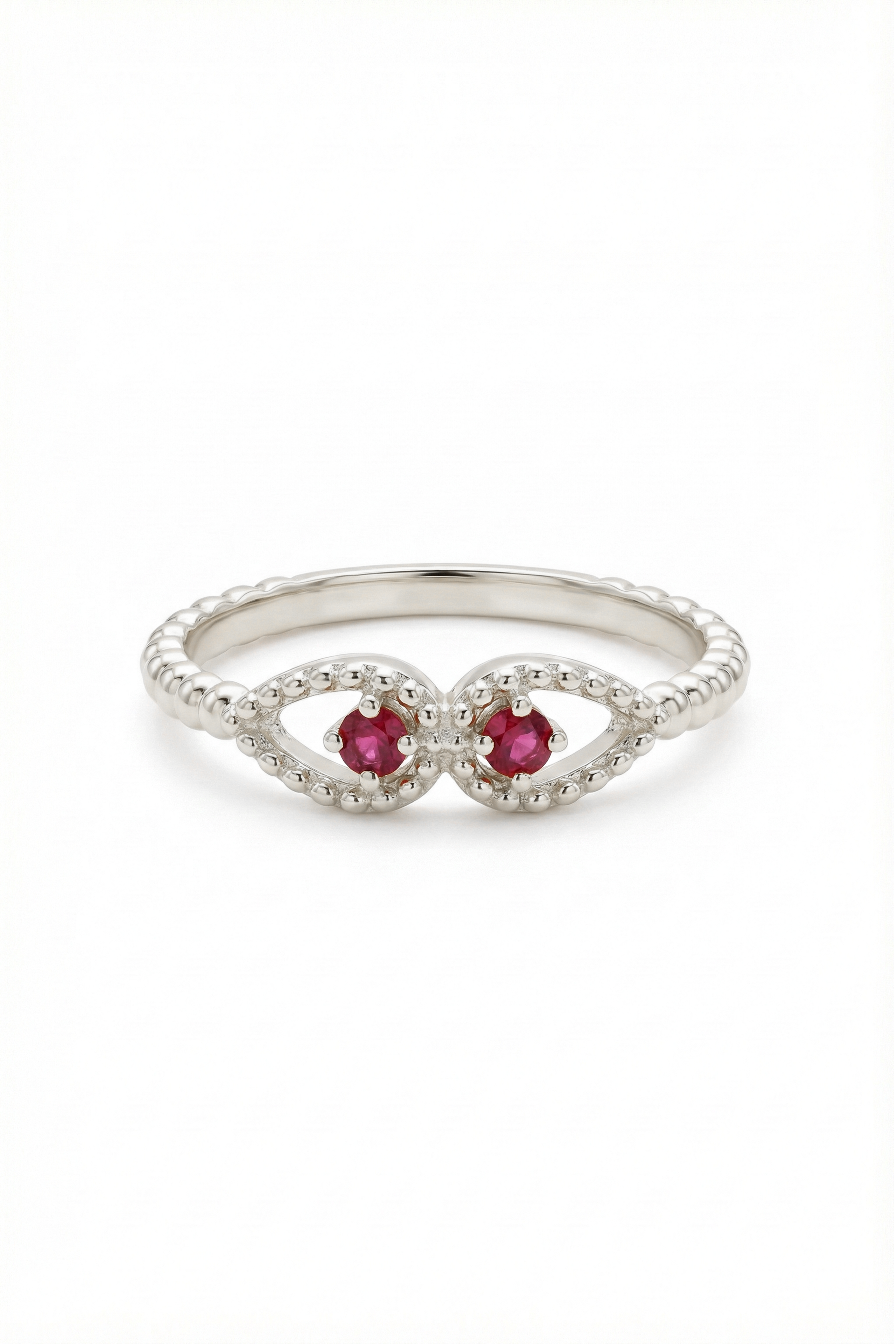 14k Gold Eternal Eyes Rhodolite Ring