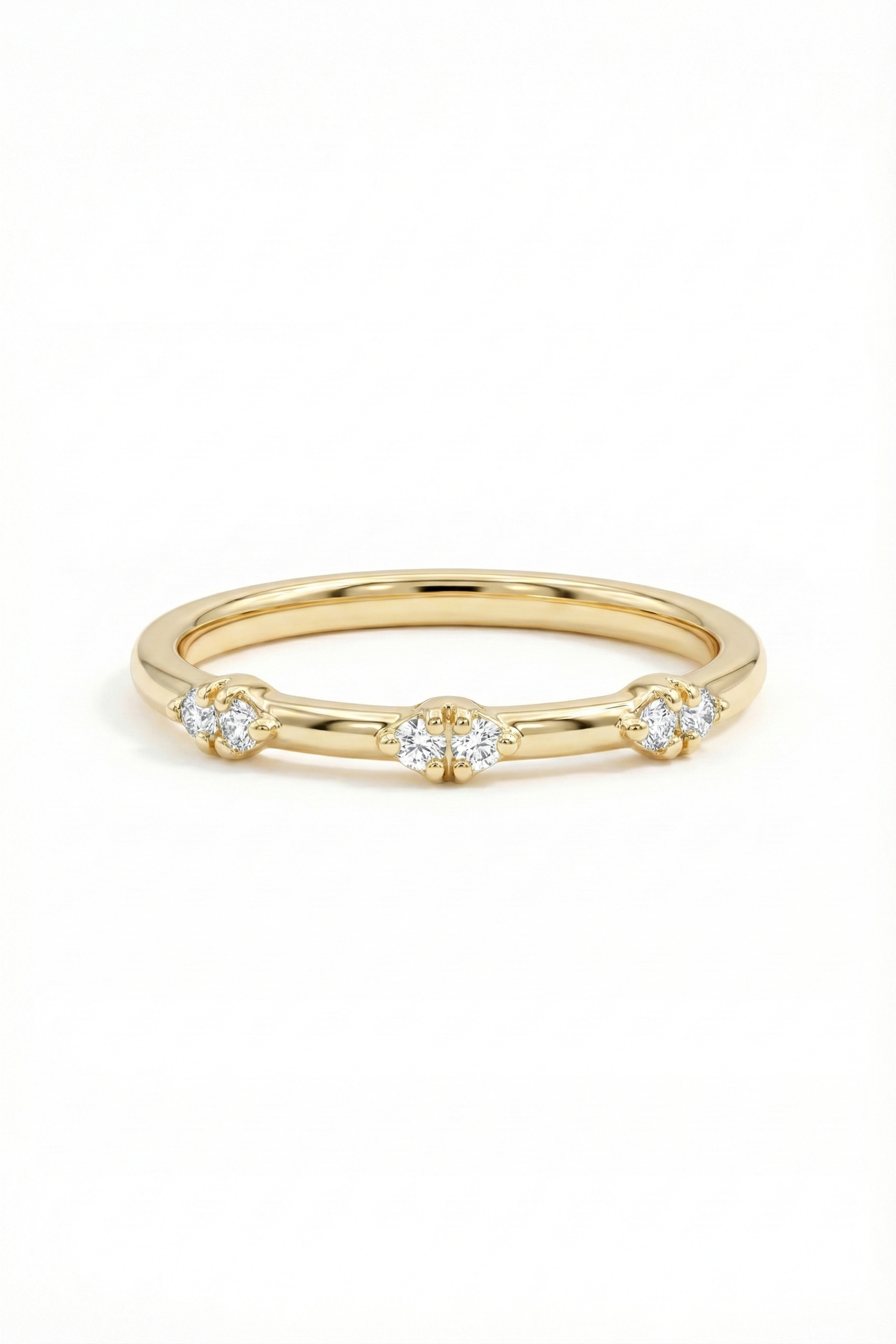 14k Gold Triple Diamond Ring