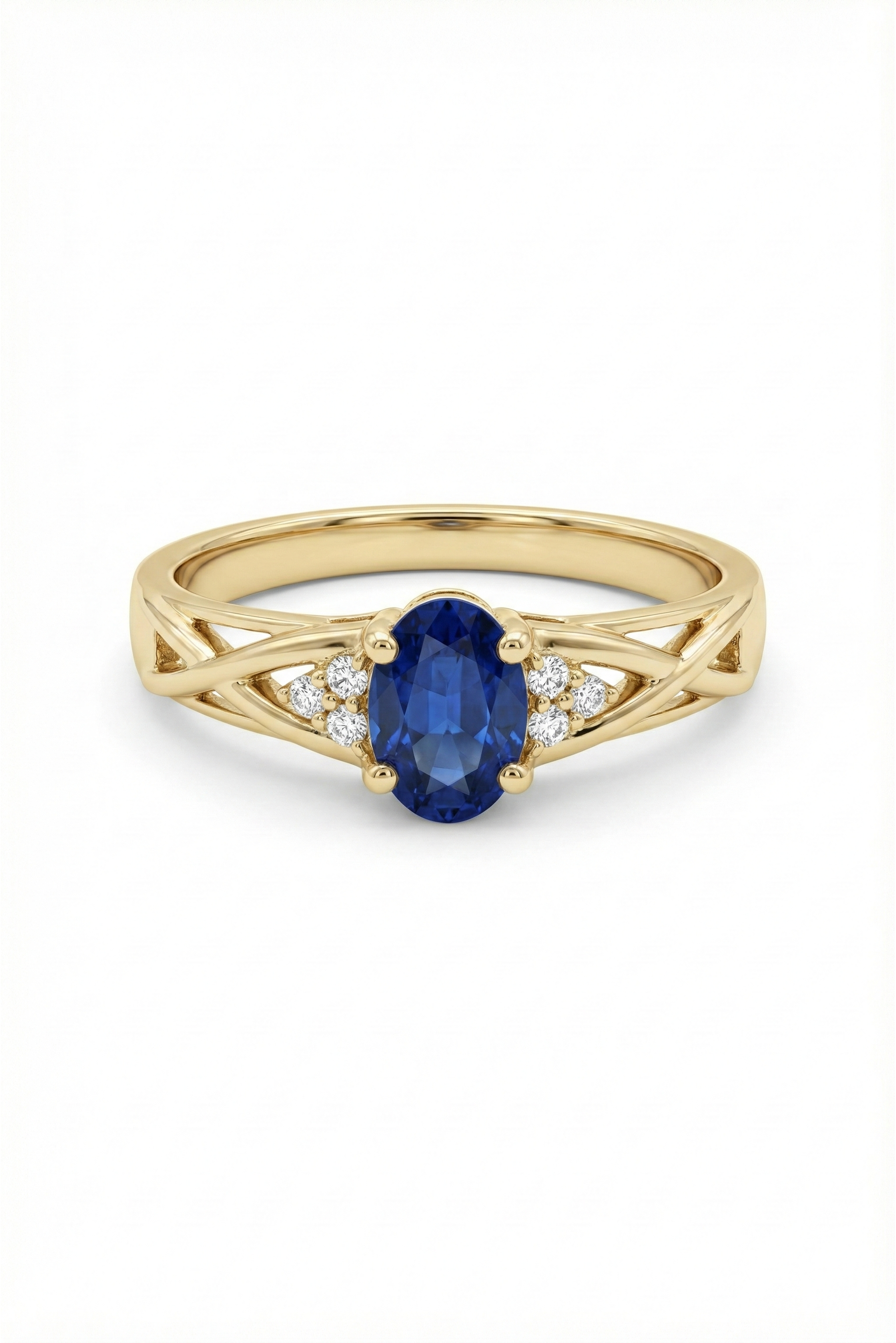 14k Gold Serpentis Blue Sapphire Ring
