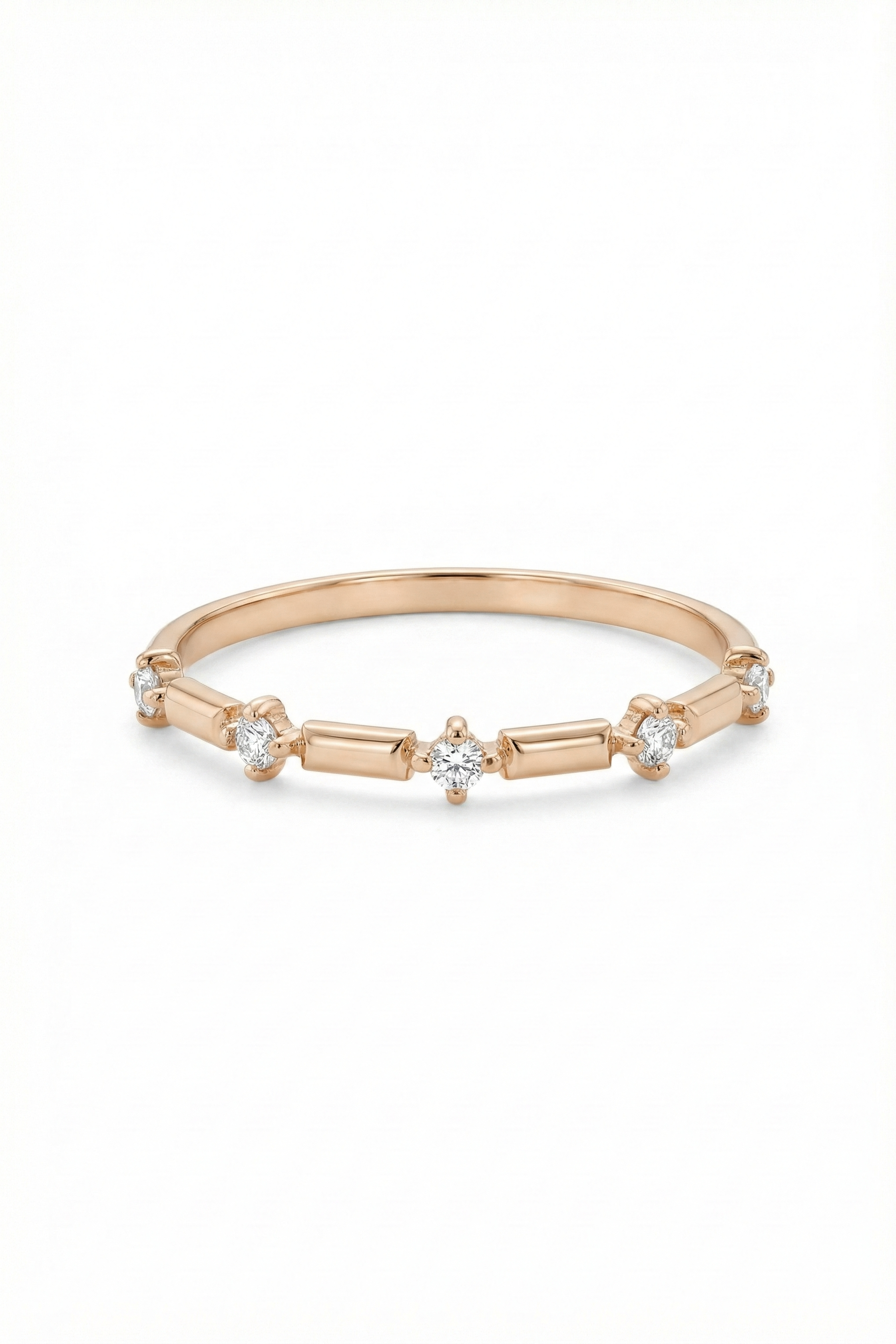 14k Gold Minimal Five Stone Ring