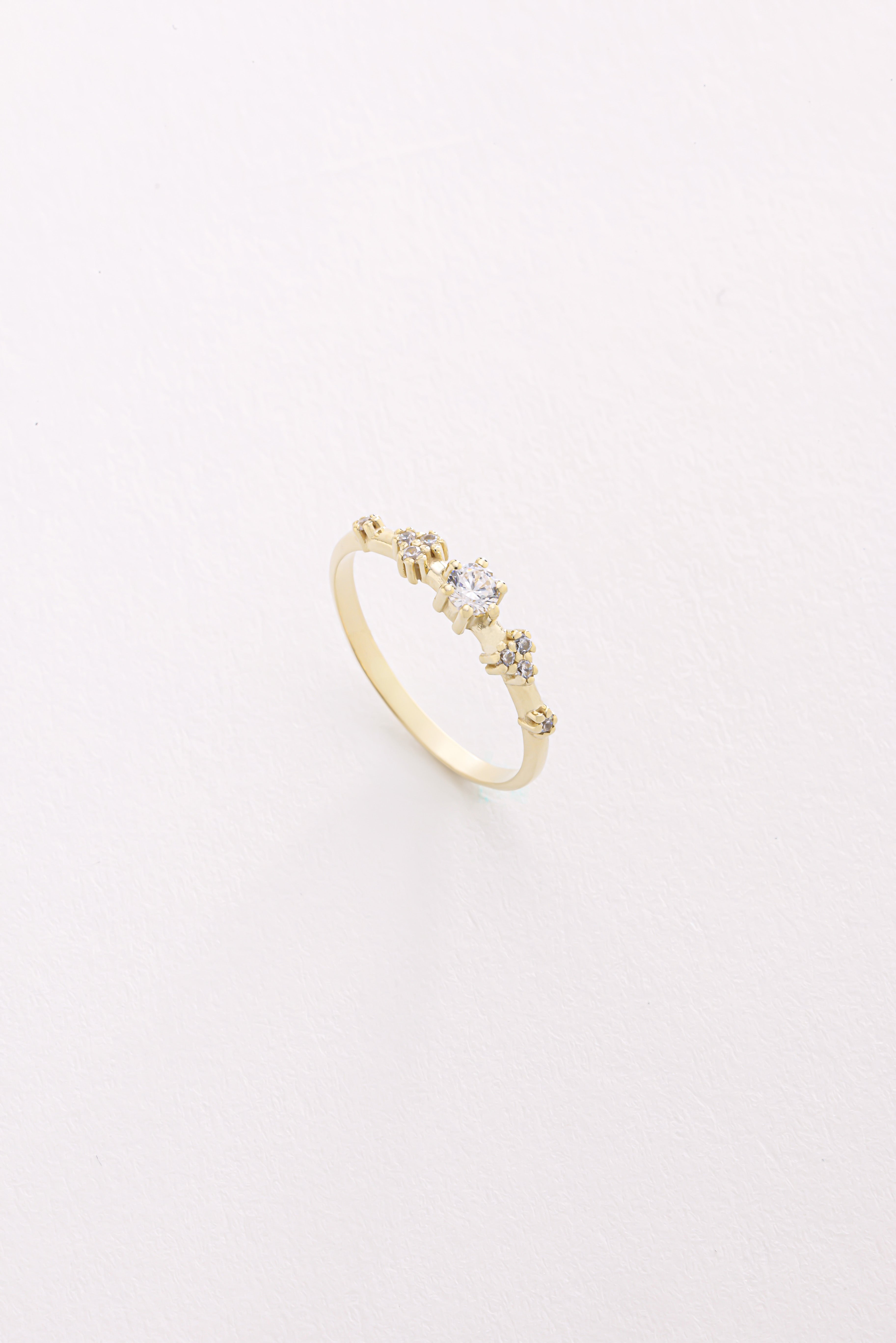 14k Gold Five-Stone Diamond Ring