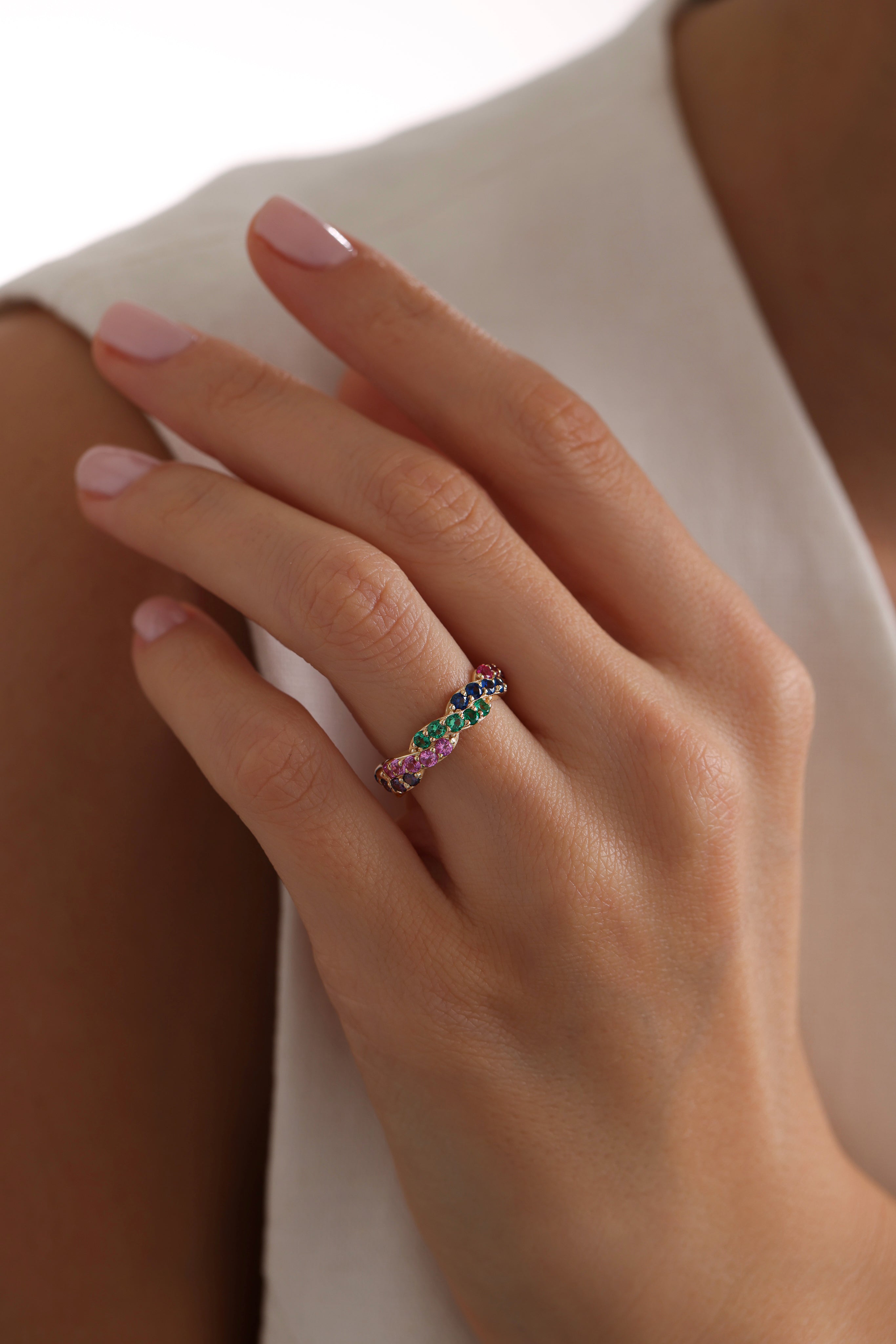 14k Gold Rainbow Weave Ring