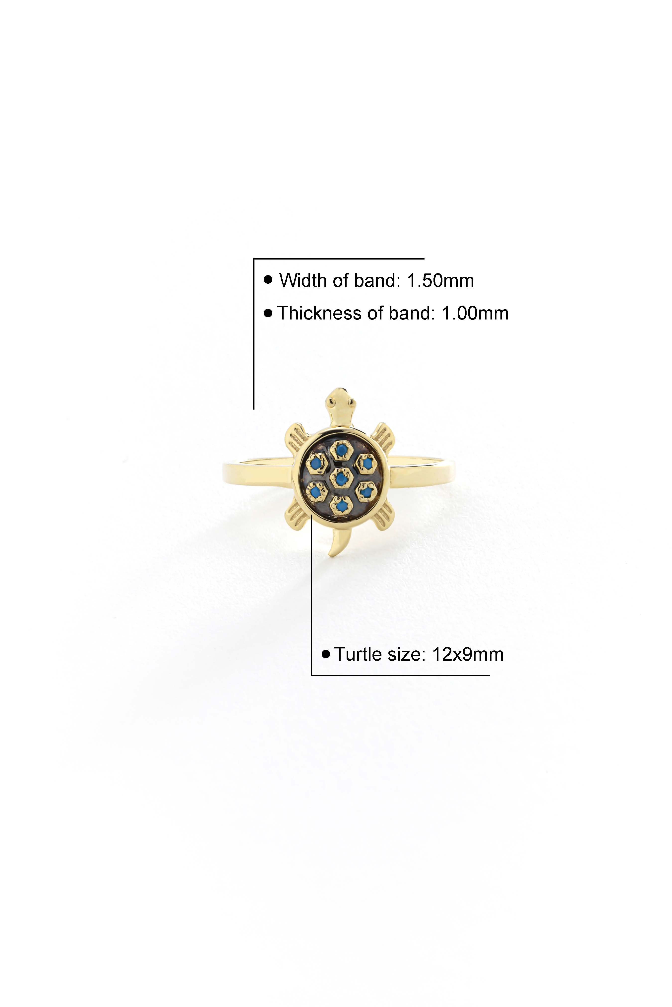 14k Gold Tortoise Blue Sapphire Ring