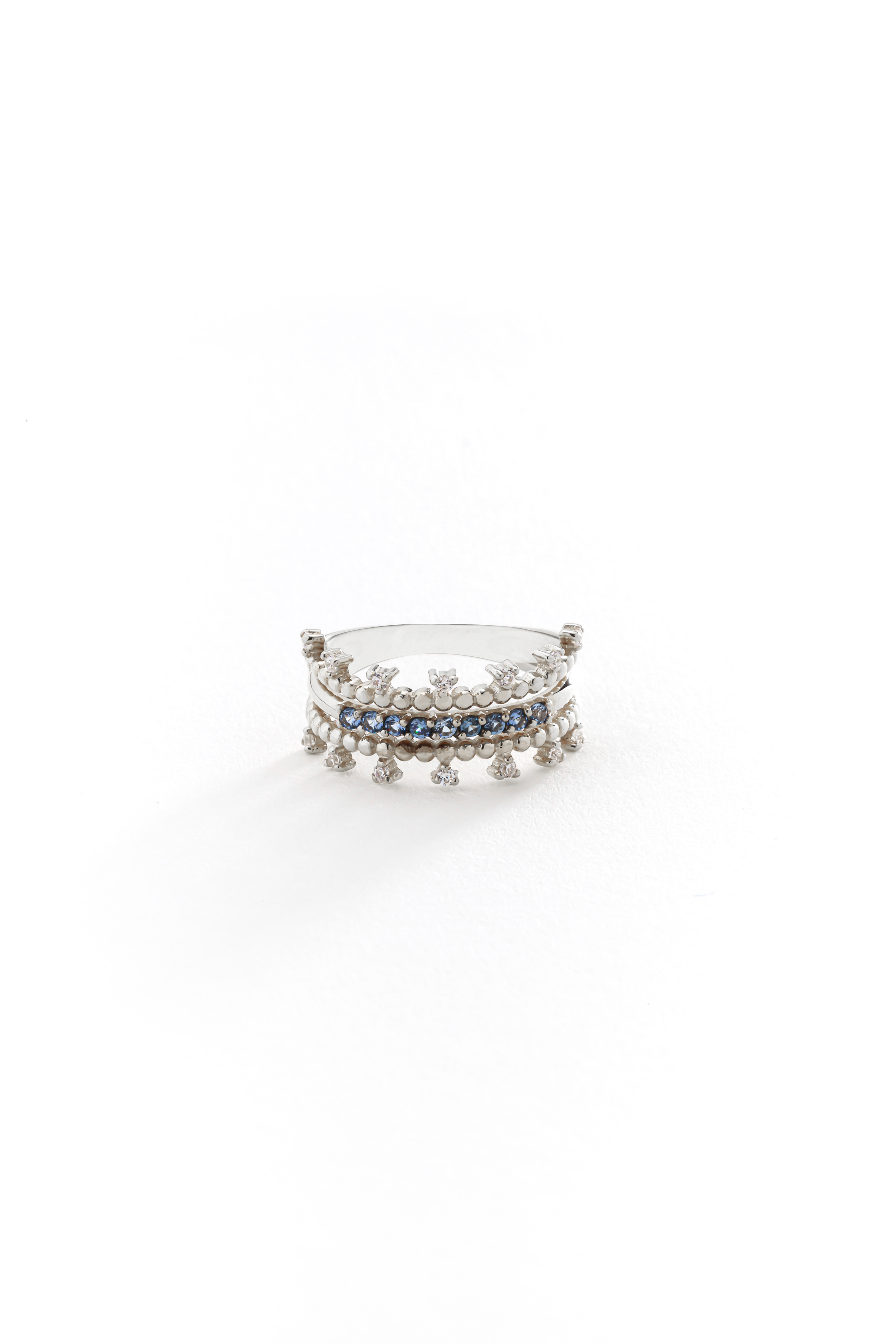 14k Gold Sultan's Crown Blue Topaz Ring