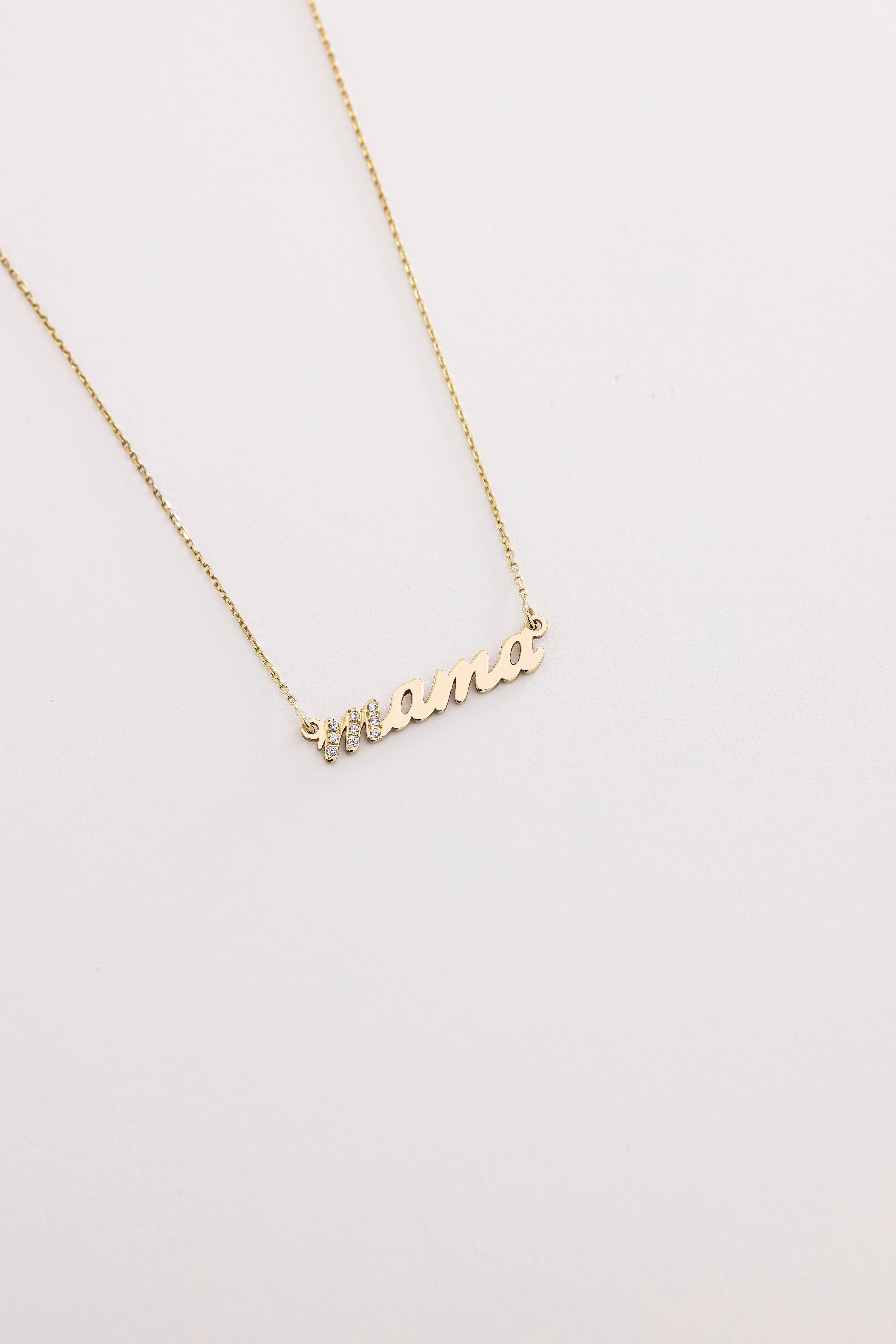 14k Gold Elegant Mama Necklace