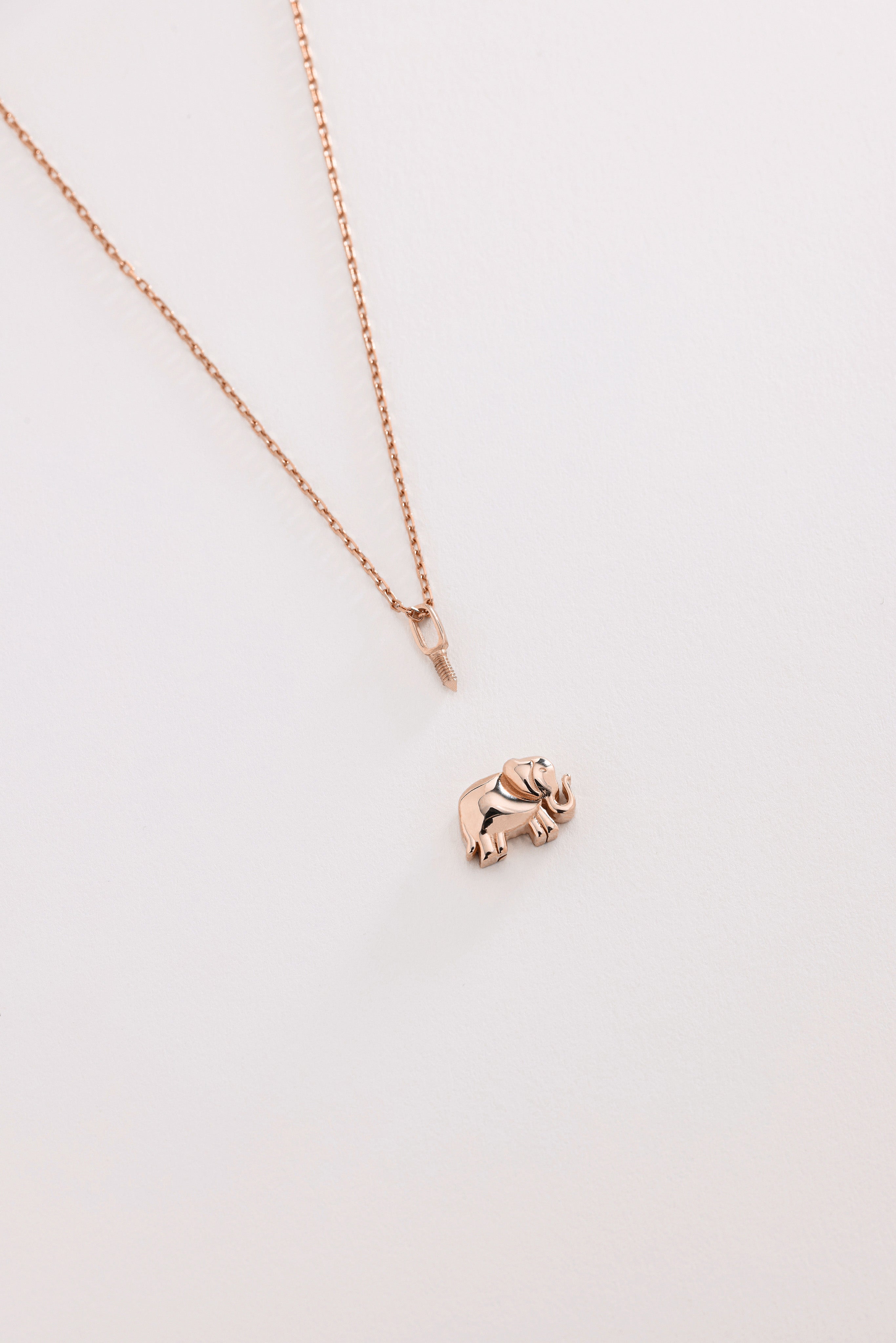 14k Gold Cremation Urn Elephant Necklace
