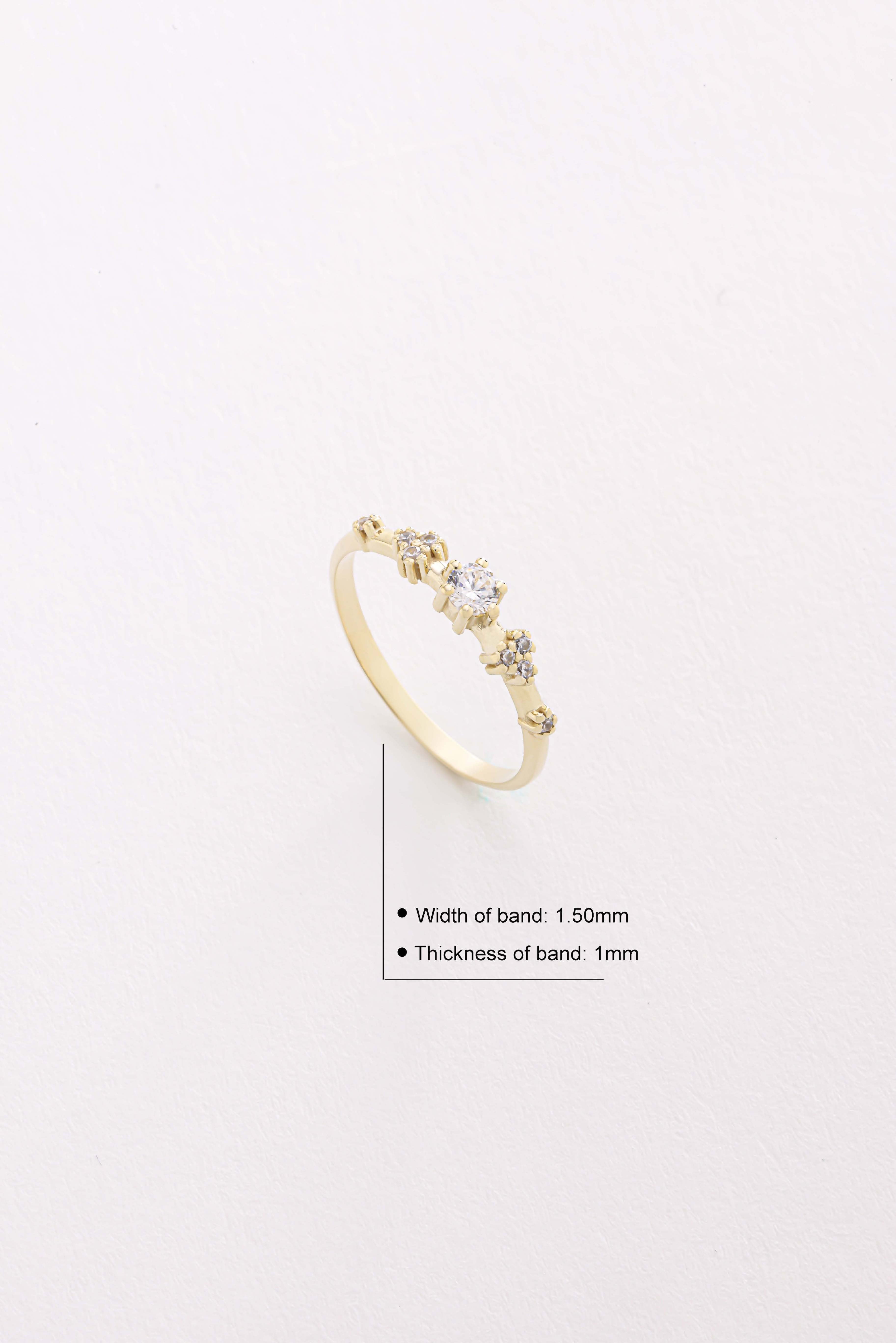 14k Gold Five-Stone Diamond Ring