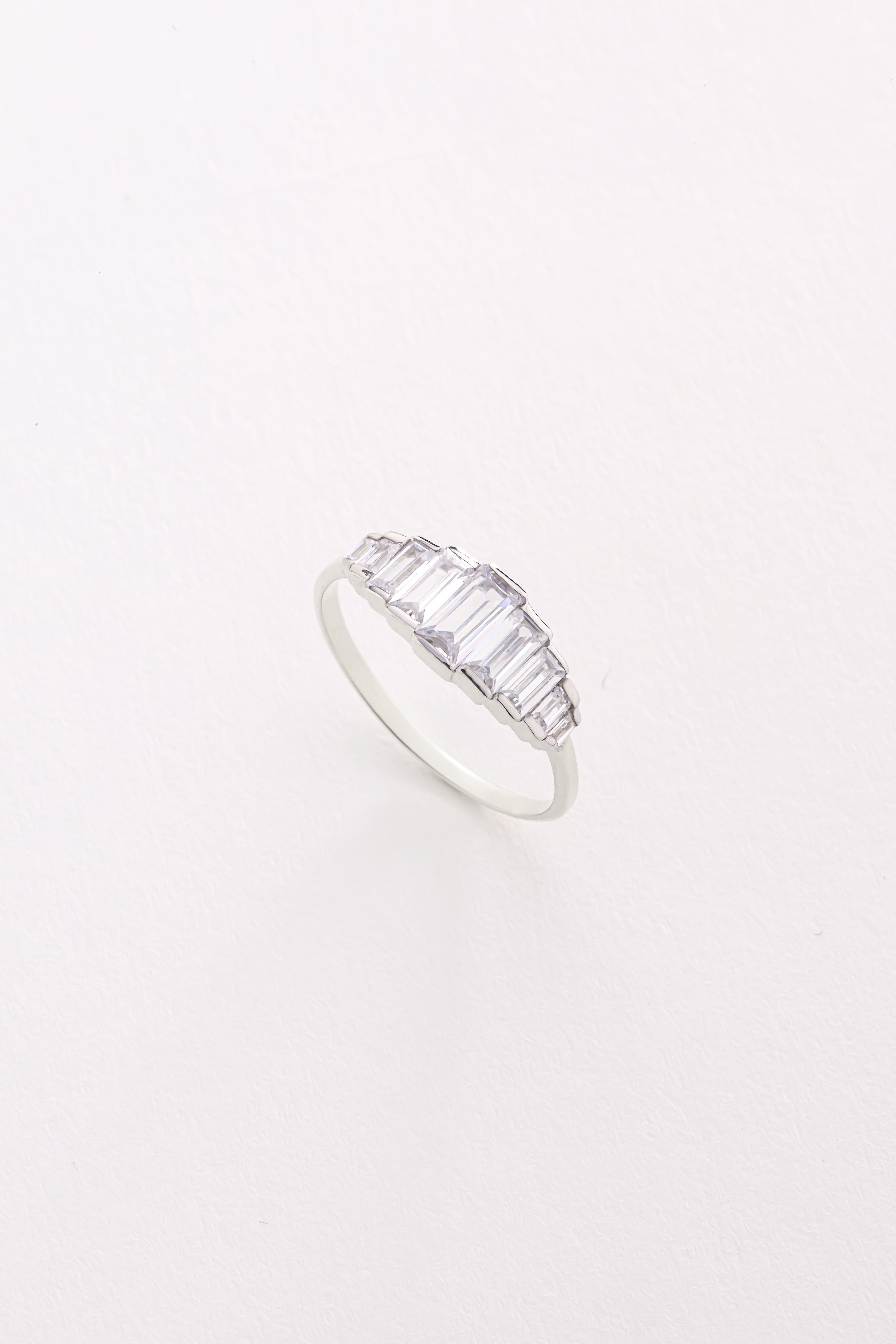 14k Gold Seven Baguette Diamond Band