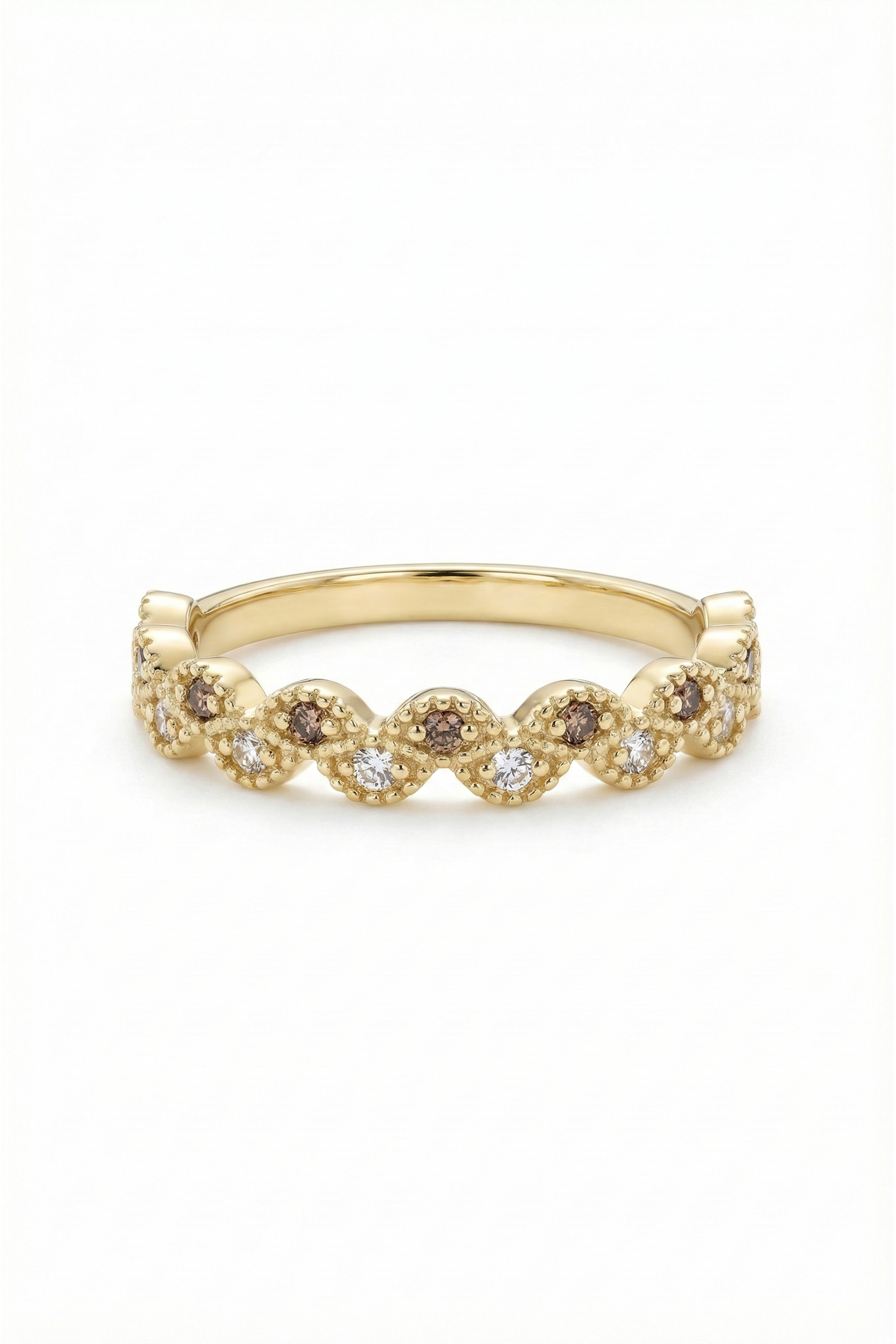 14k Gold Brown Diamond Marquise Band