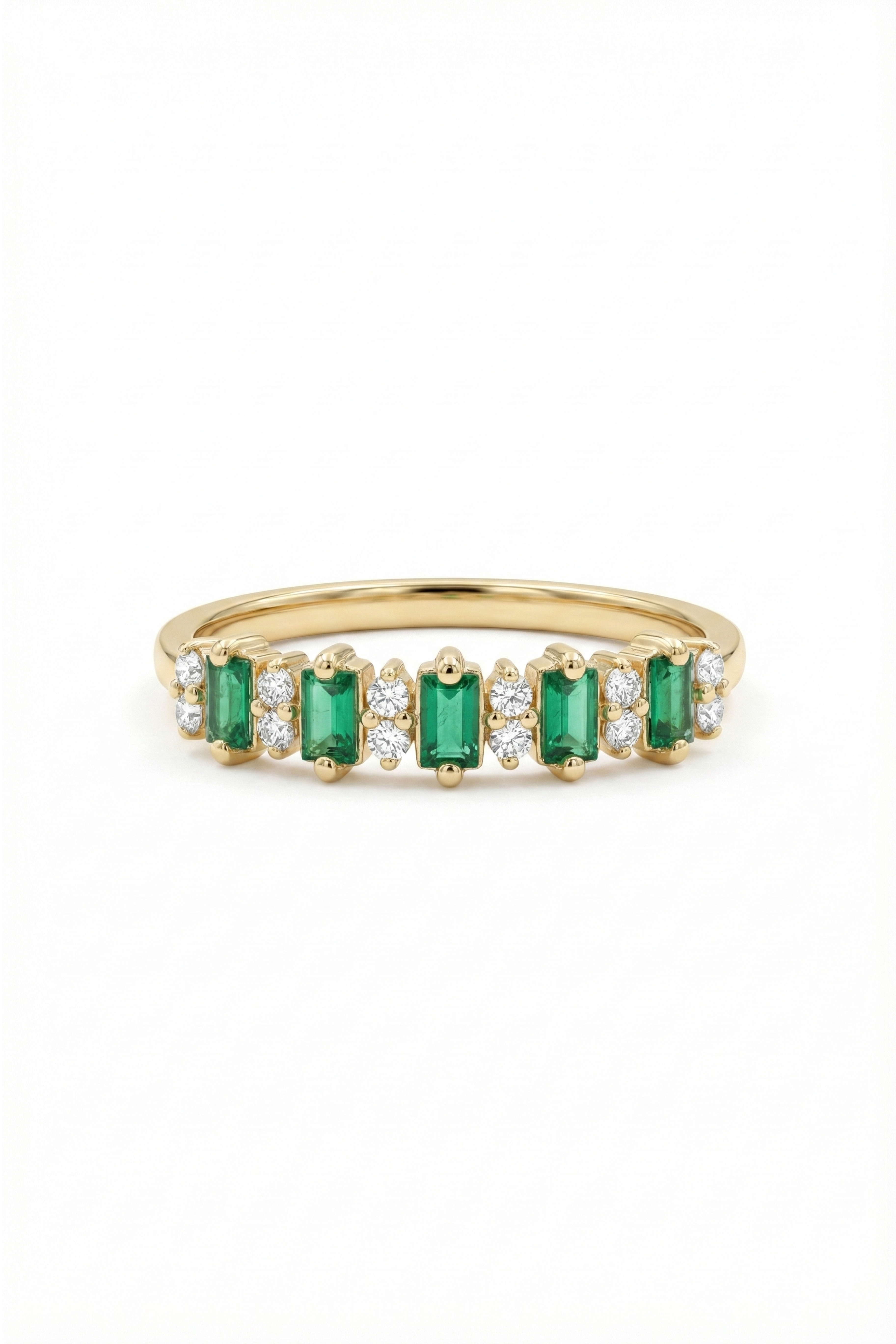 14k Gold Emerald Baguette Ring