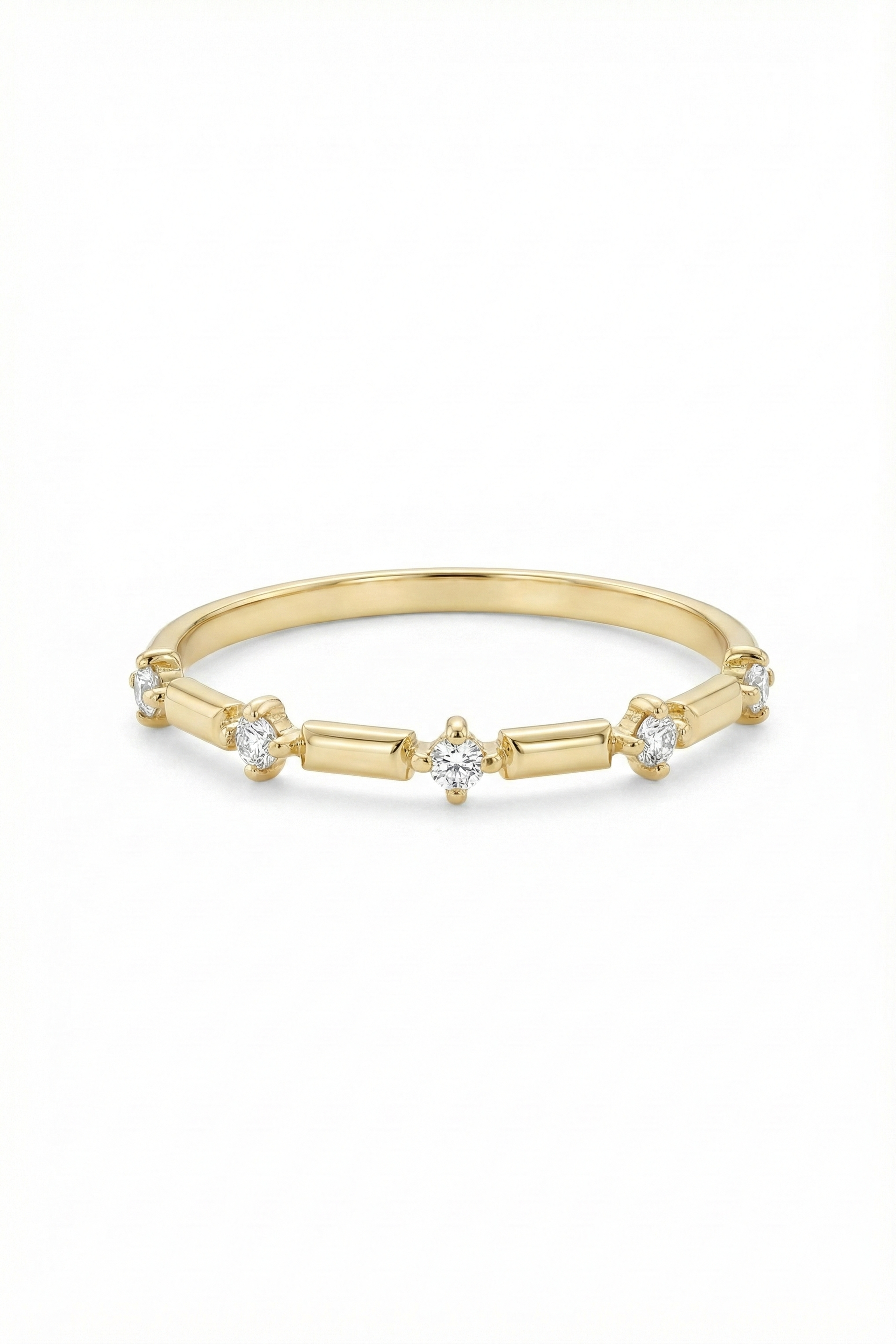 14k Gold Minimal Five Stone Ring