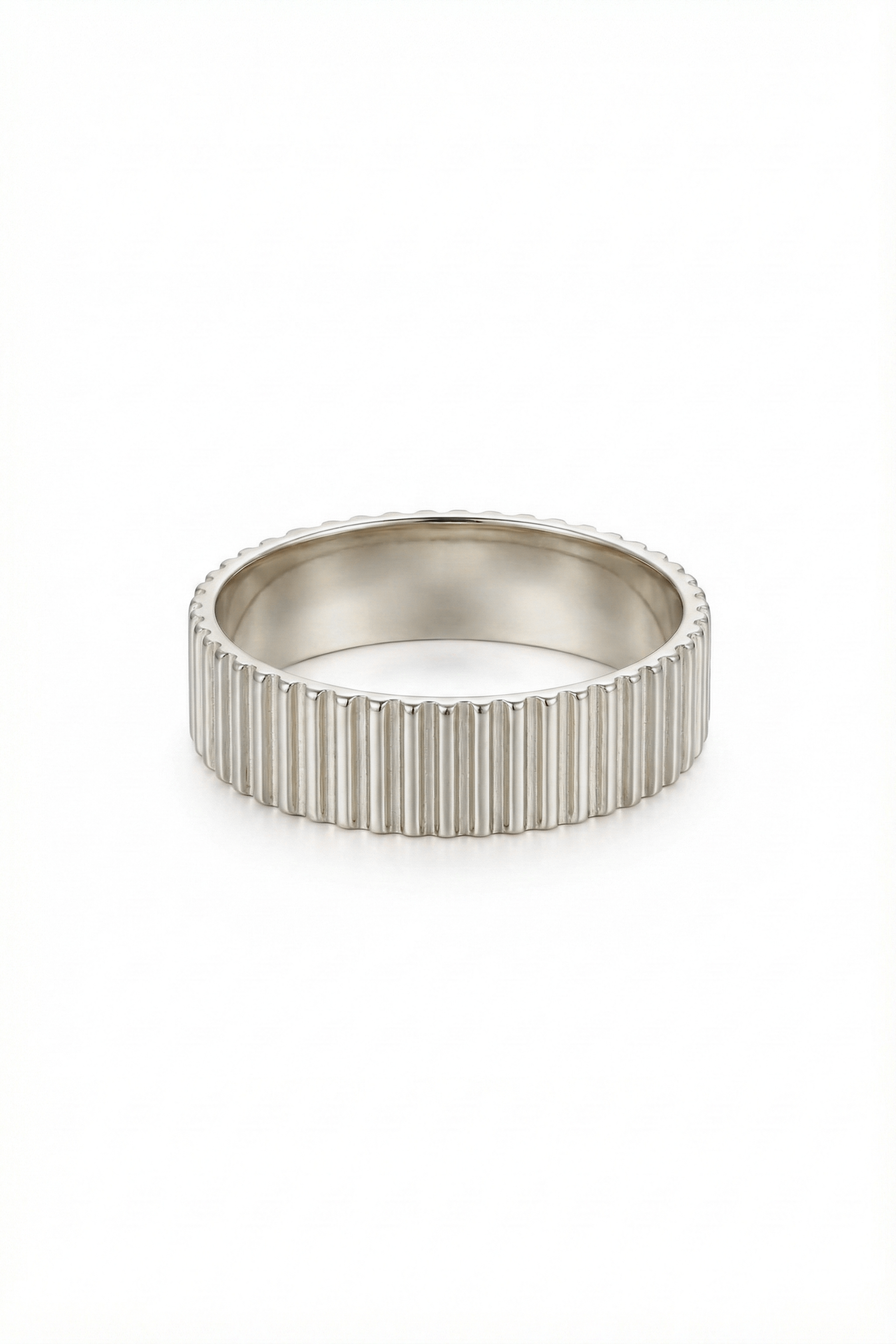 14k Gold Fluted Design Wide Band Ring