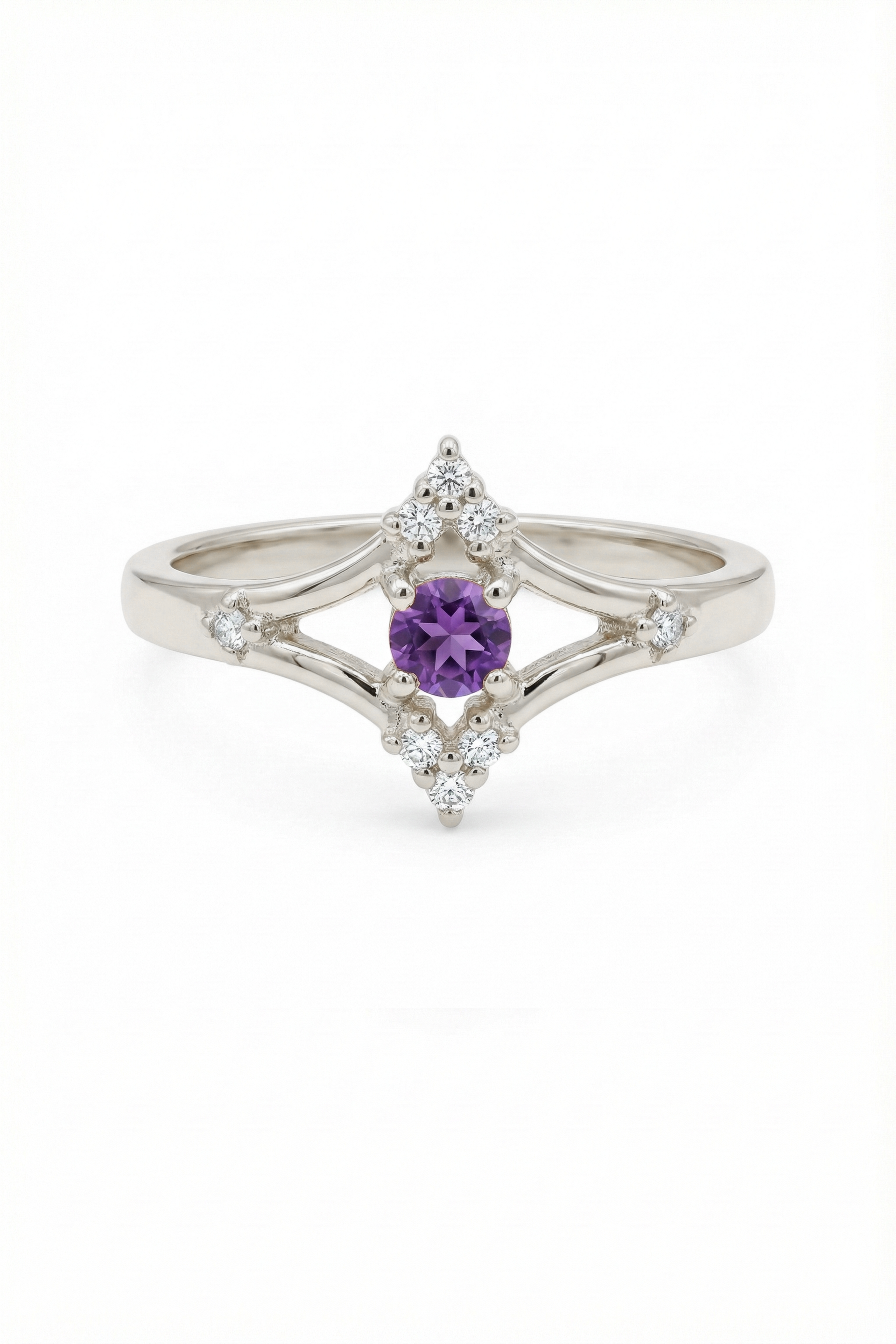 14k Gold Aurora Amethyst Ring