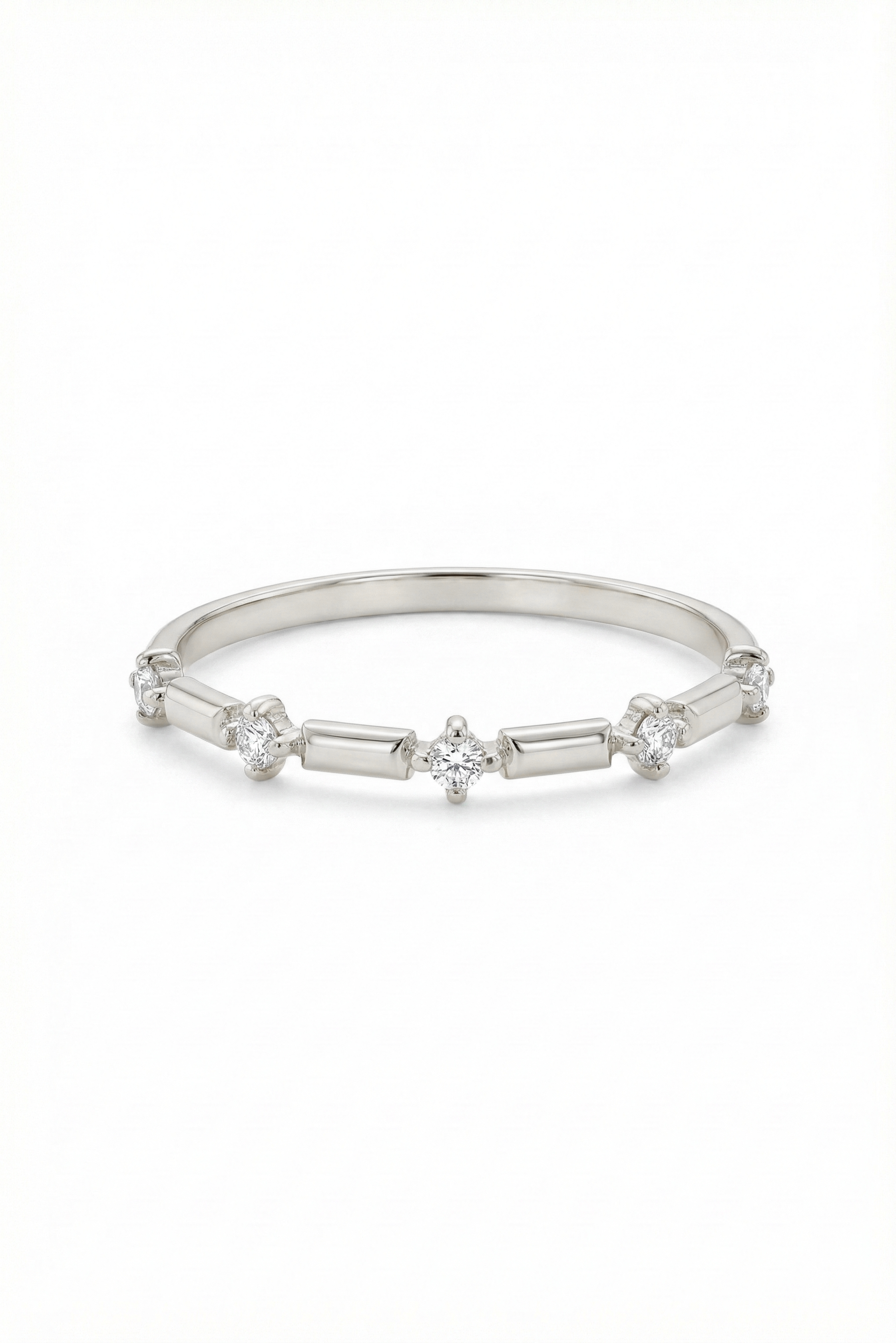 14k Gold Minimal Five Stone Ring