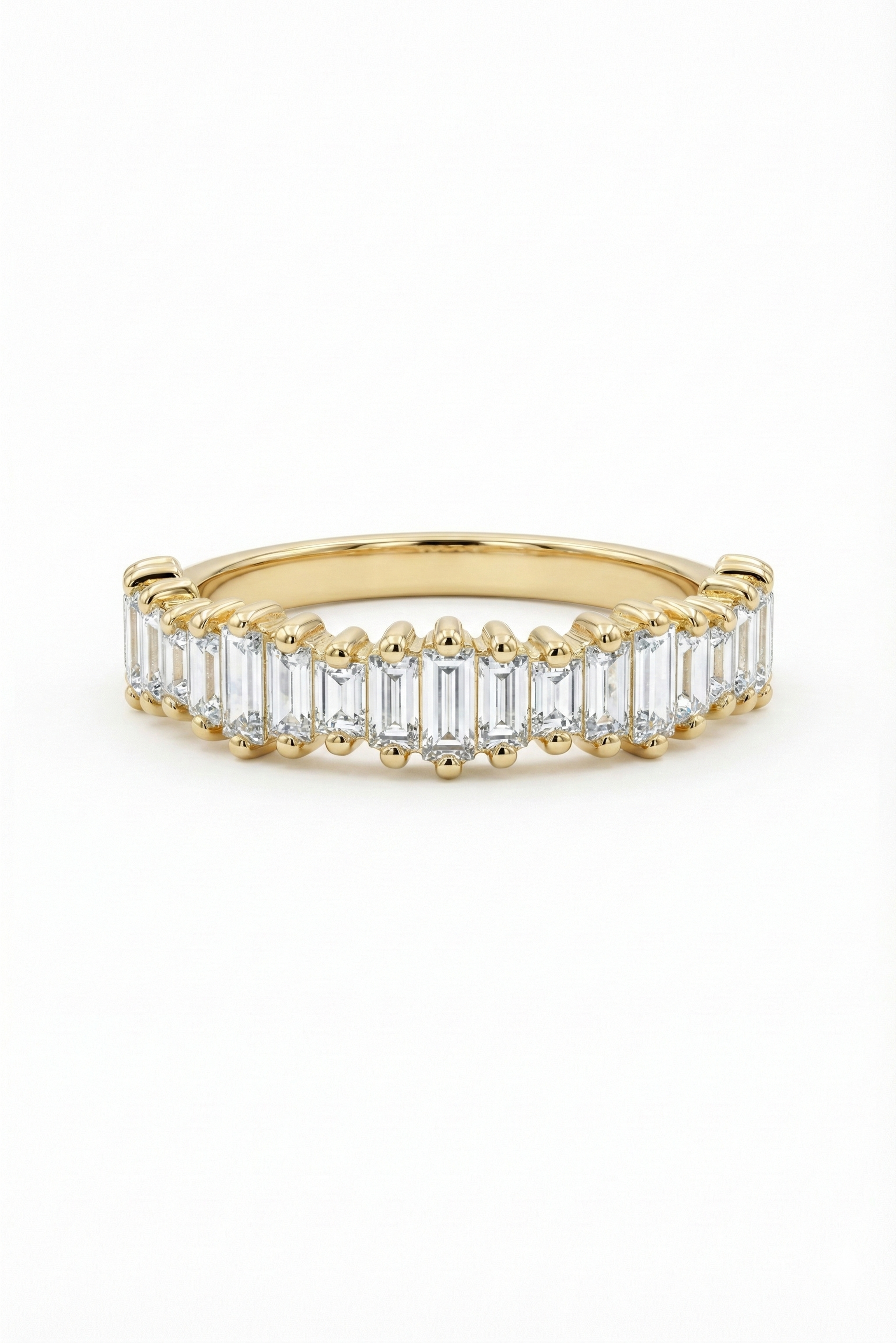 14k Gold Celestial Arc Baguette Ring