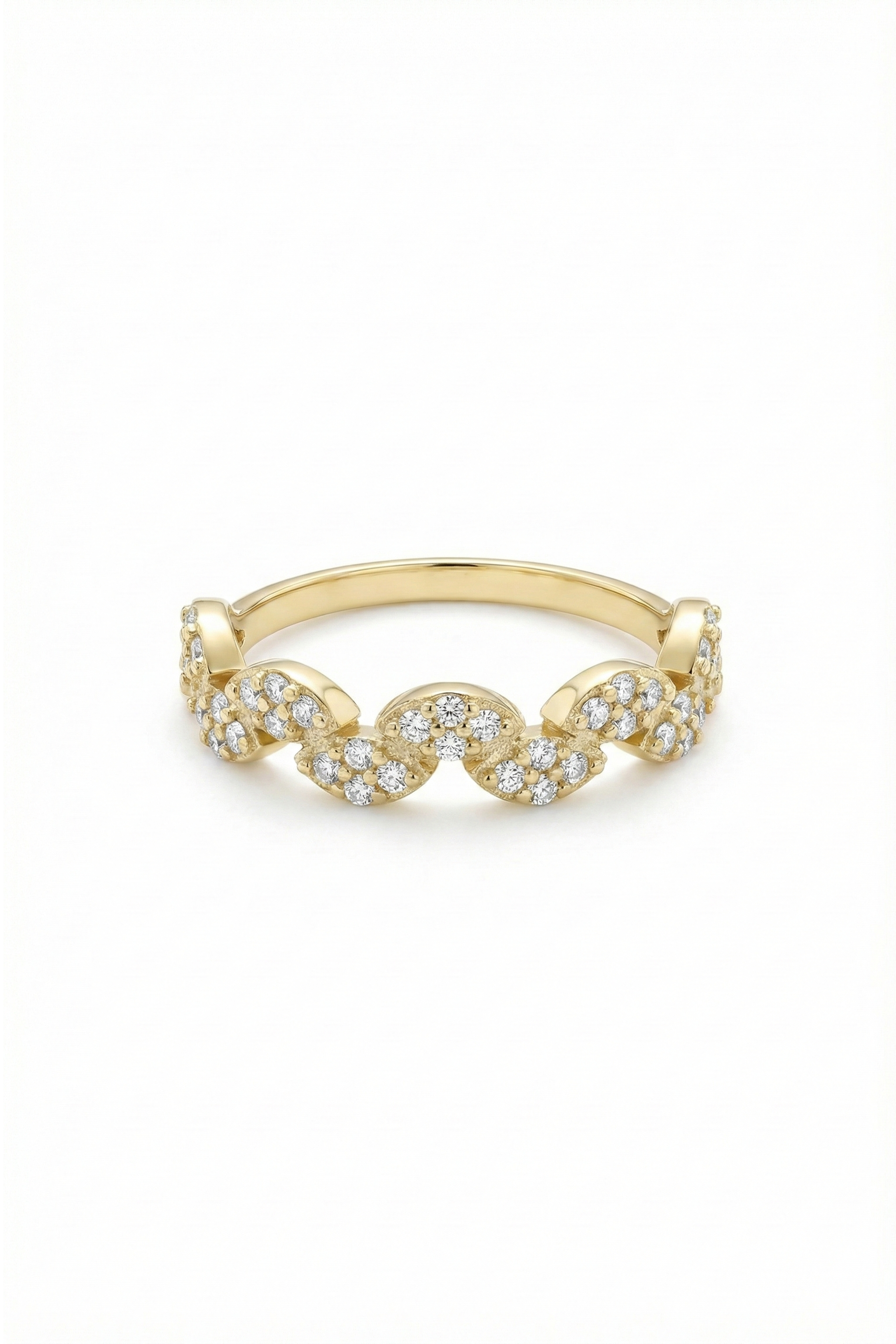 14k Gold Stellar Link Minimalist Ring