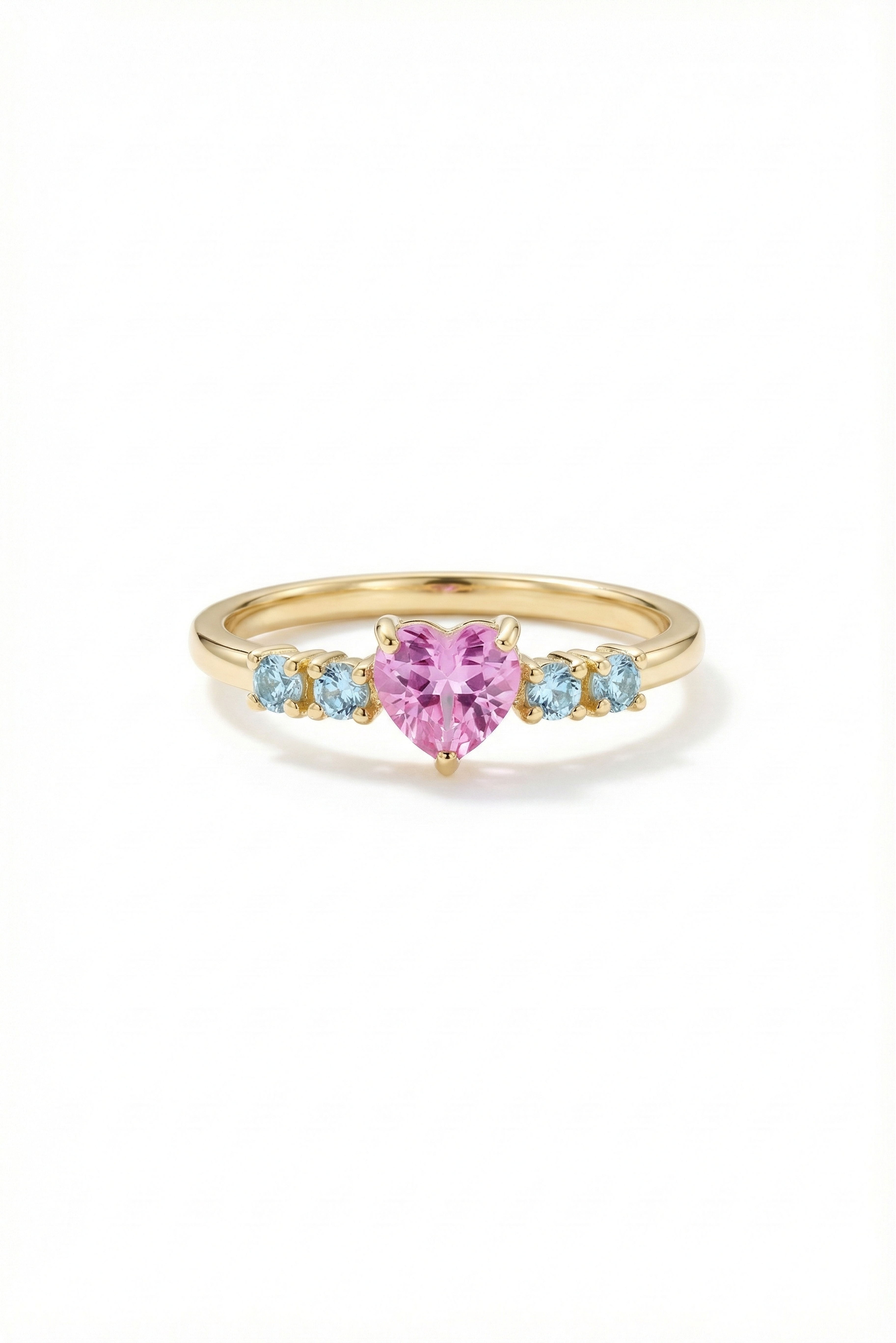 14k Gold Blush Heart Pink Sapphire Ring
