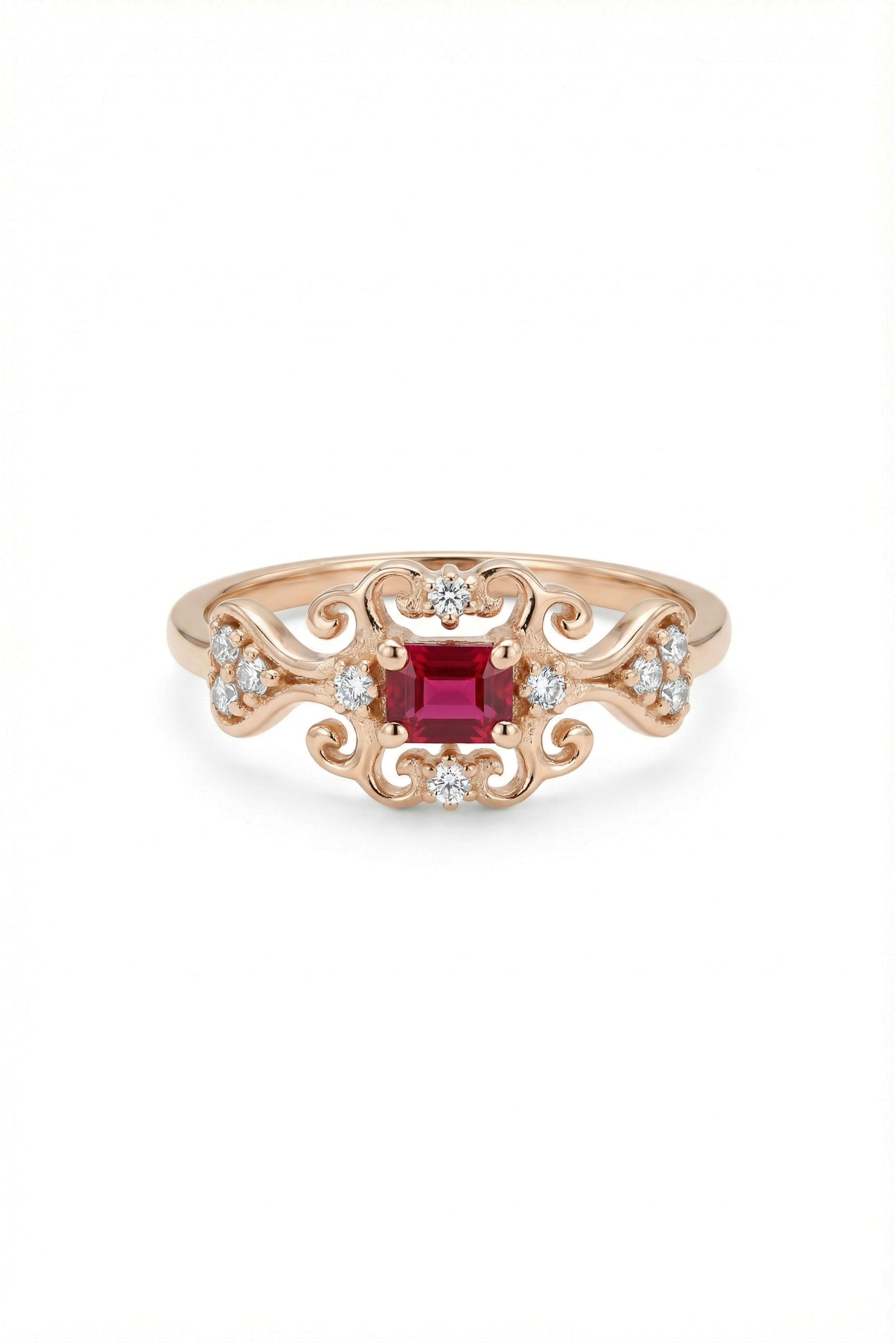14k Gold Regal Beauty Rhodolite Ring